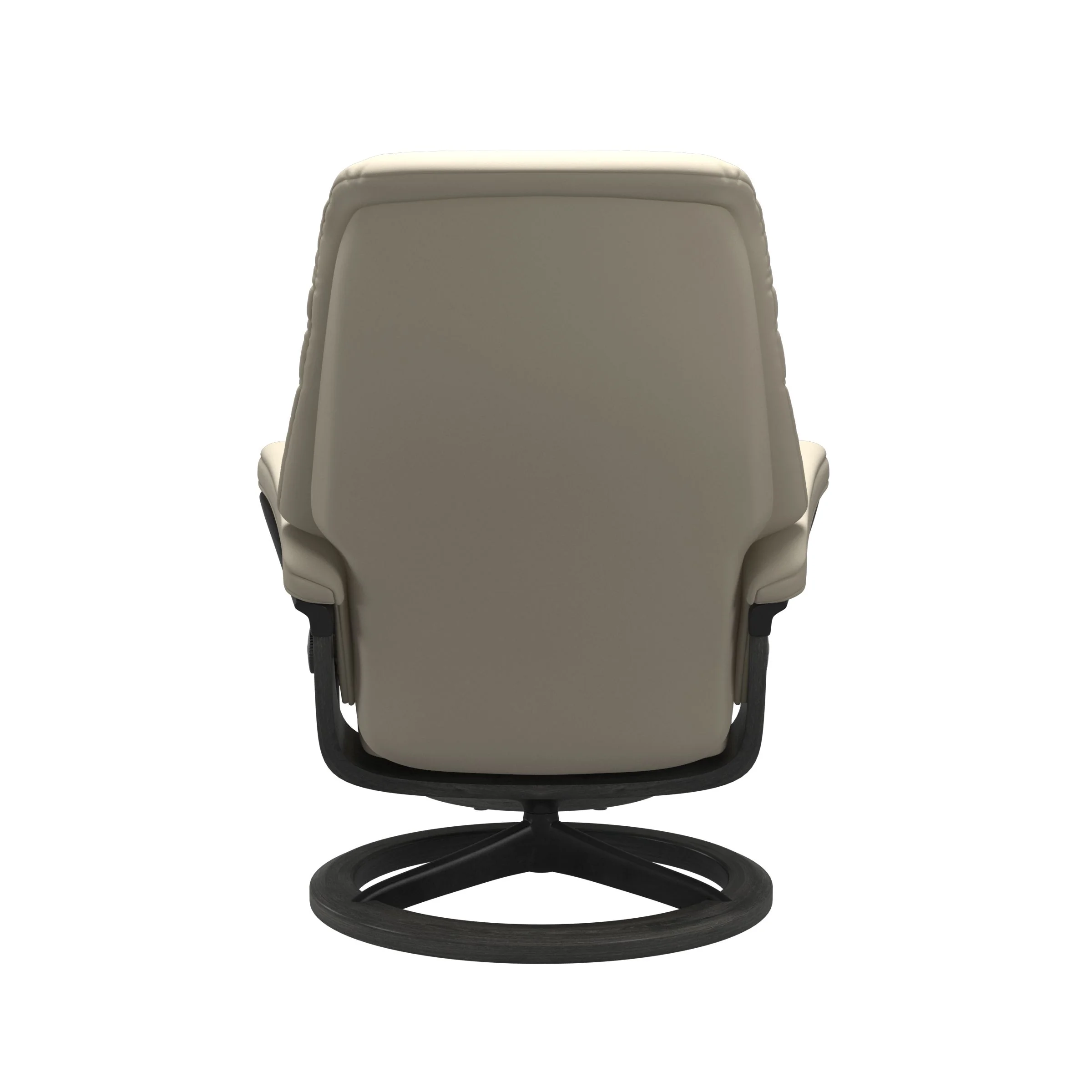 Stressless Sunrise Signature Sessel mit Hocker M Leder Batick Cream Grau Mattschwarz