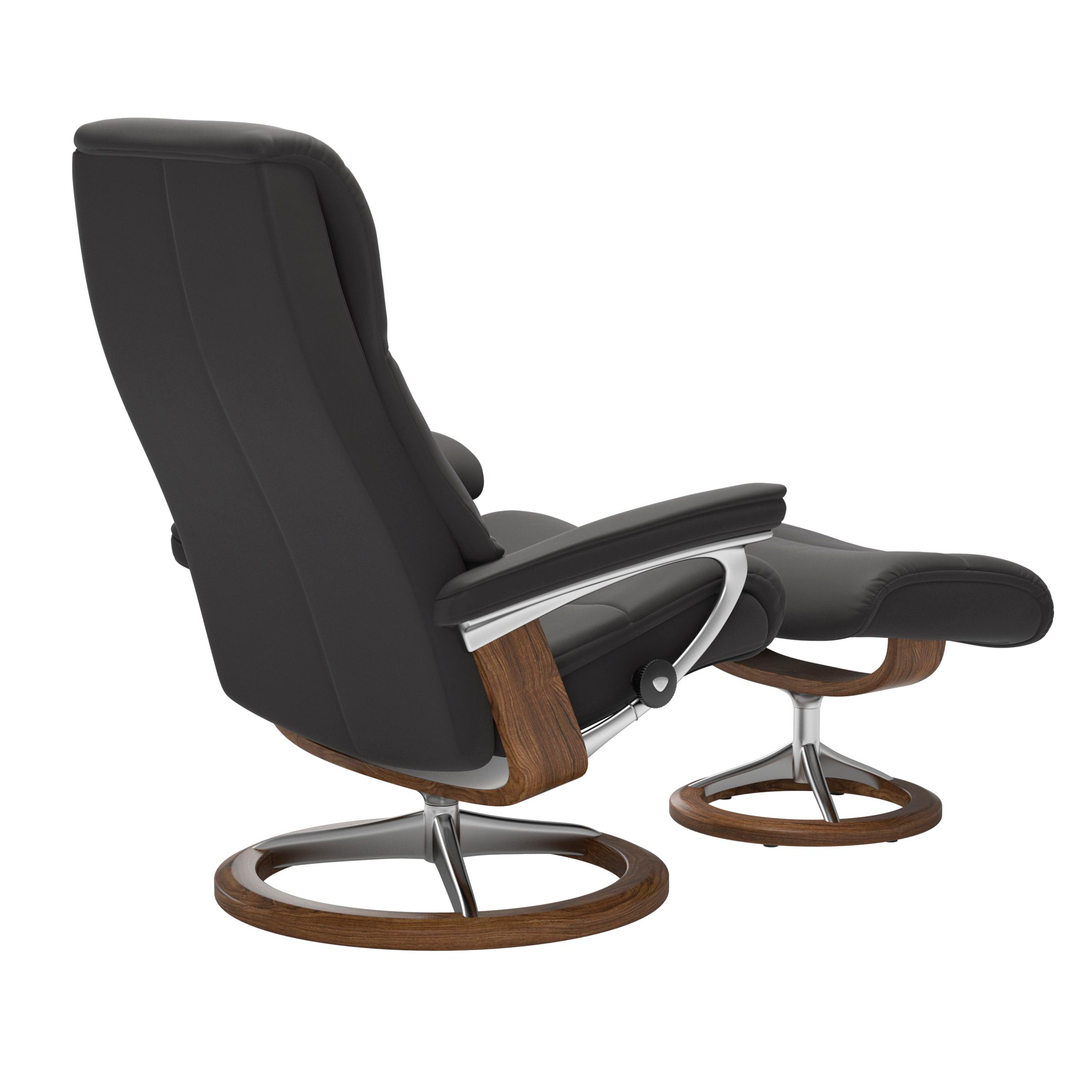 Stressless View Signature Sessel mit Hocker M Leder Paloma Rock Teak Chrom