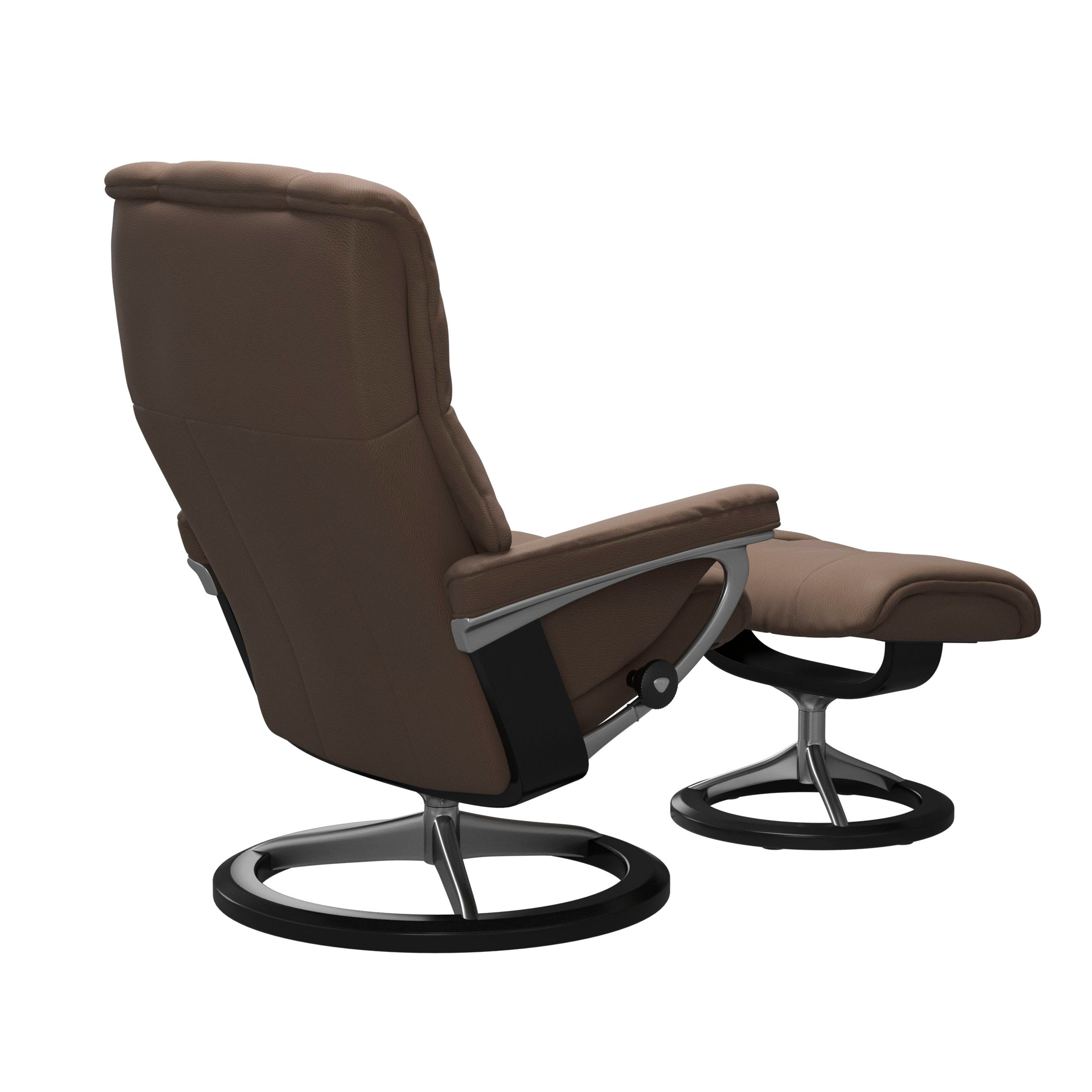 Stressless Mayfair Signature Sessel mit Hocker M Leder Batick Mole Schwarz Chrom