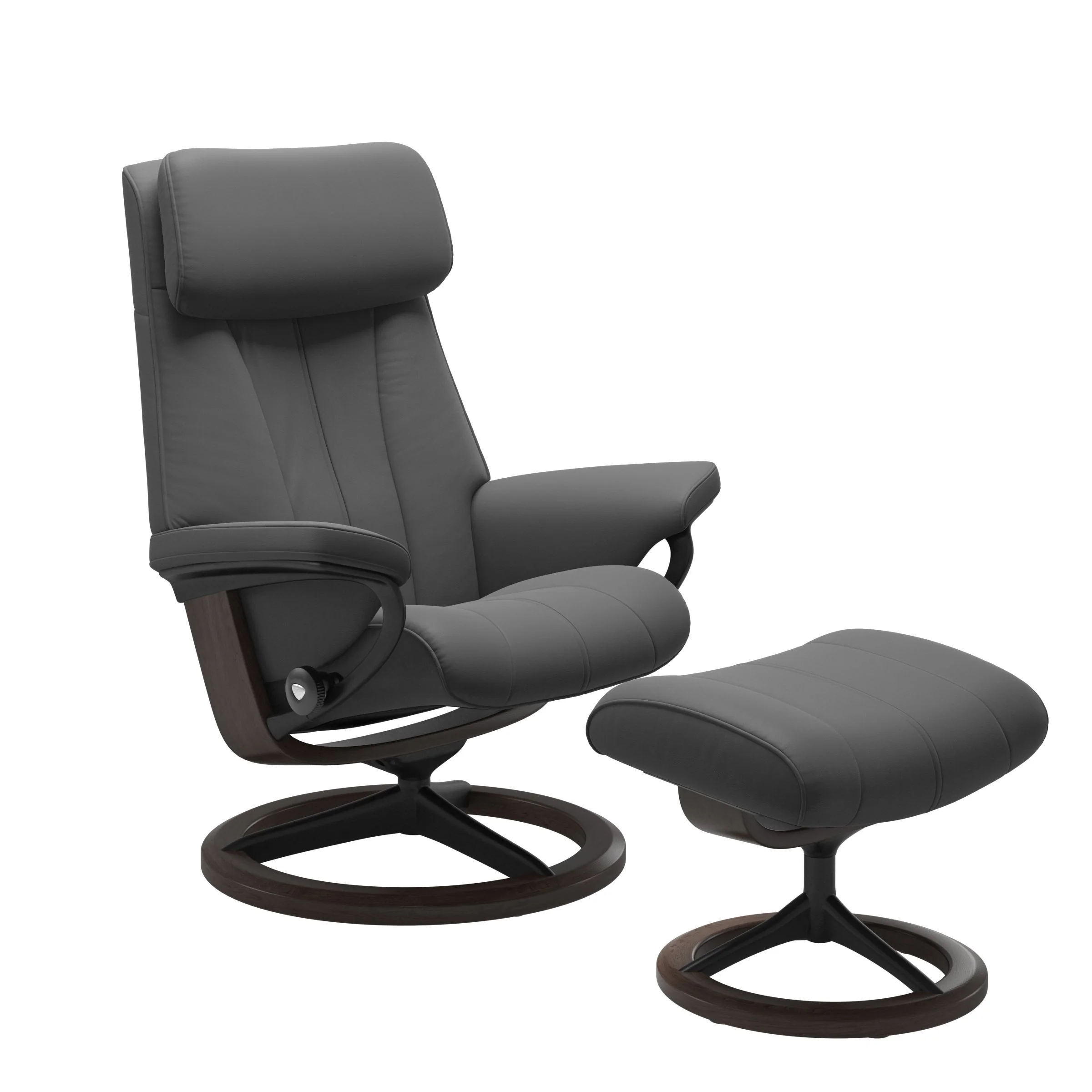 Stressless Paul Signature Sessel mit Hocker M Leder Batick Wenge Mattschwarz