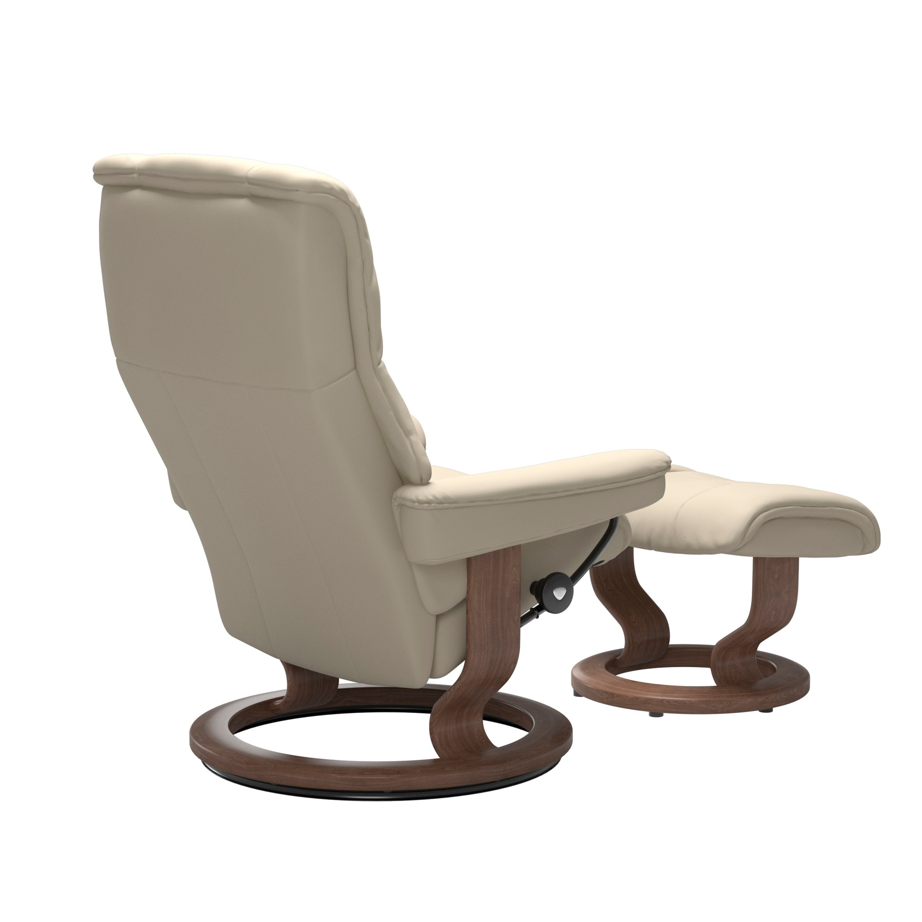 Stressless Mayfair Classic Sessel mit Hocker M Leder Batick Cream Walnuss 
