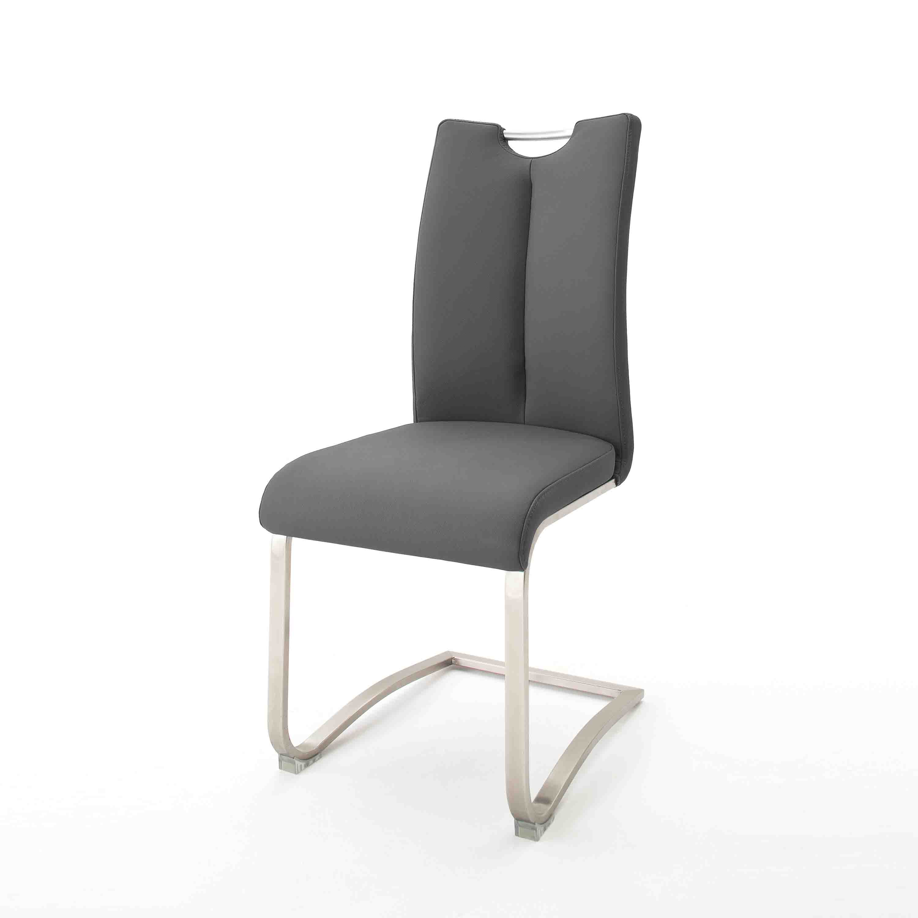 MCA Furniture Schwingstuhl Artos 2er-Set mit Griffloch Grau