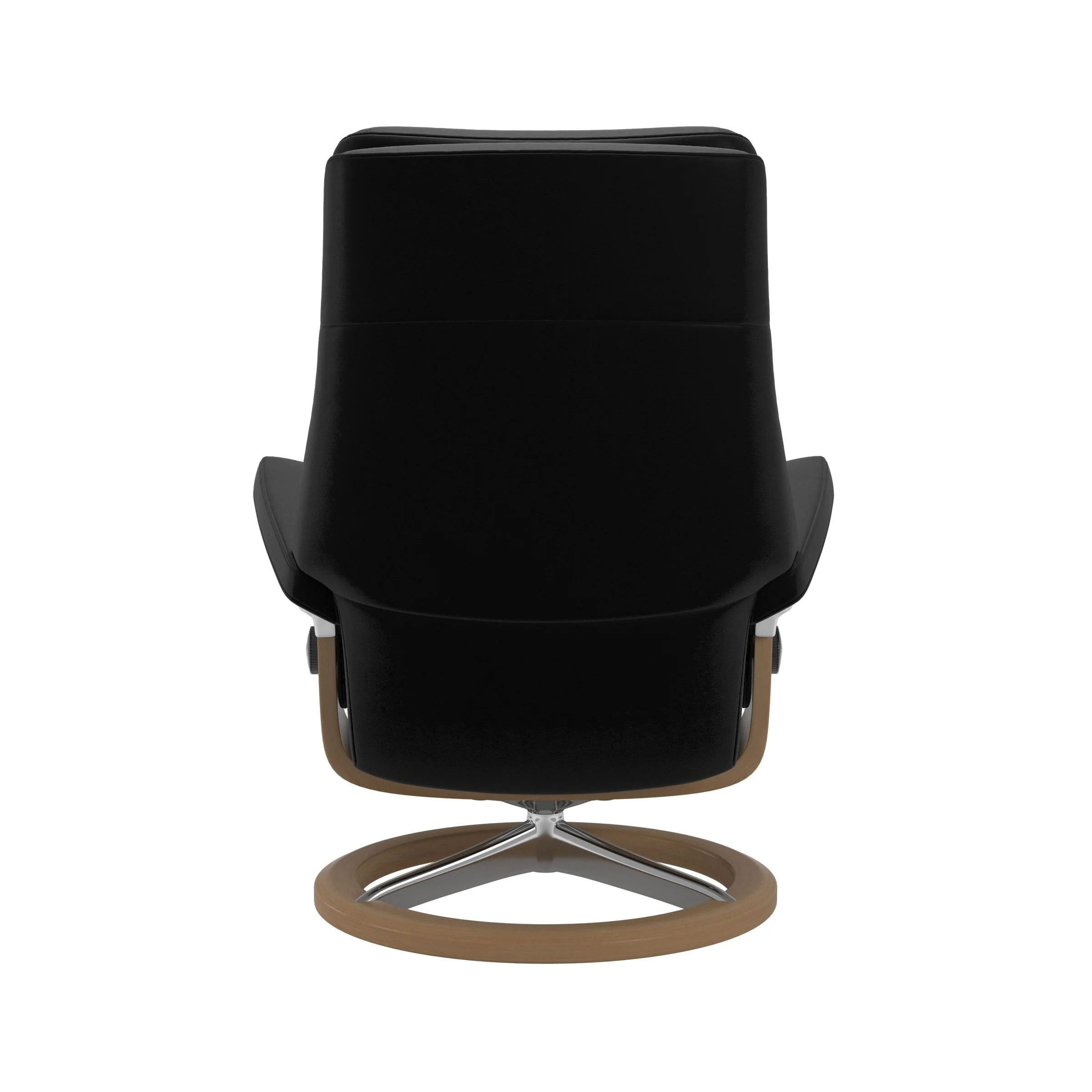Stressless Paul Signature Sessel mit Hocker M Leder Batick Black Eiche Chrom