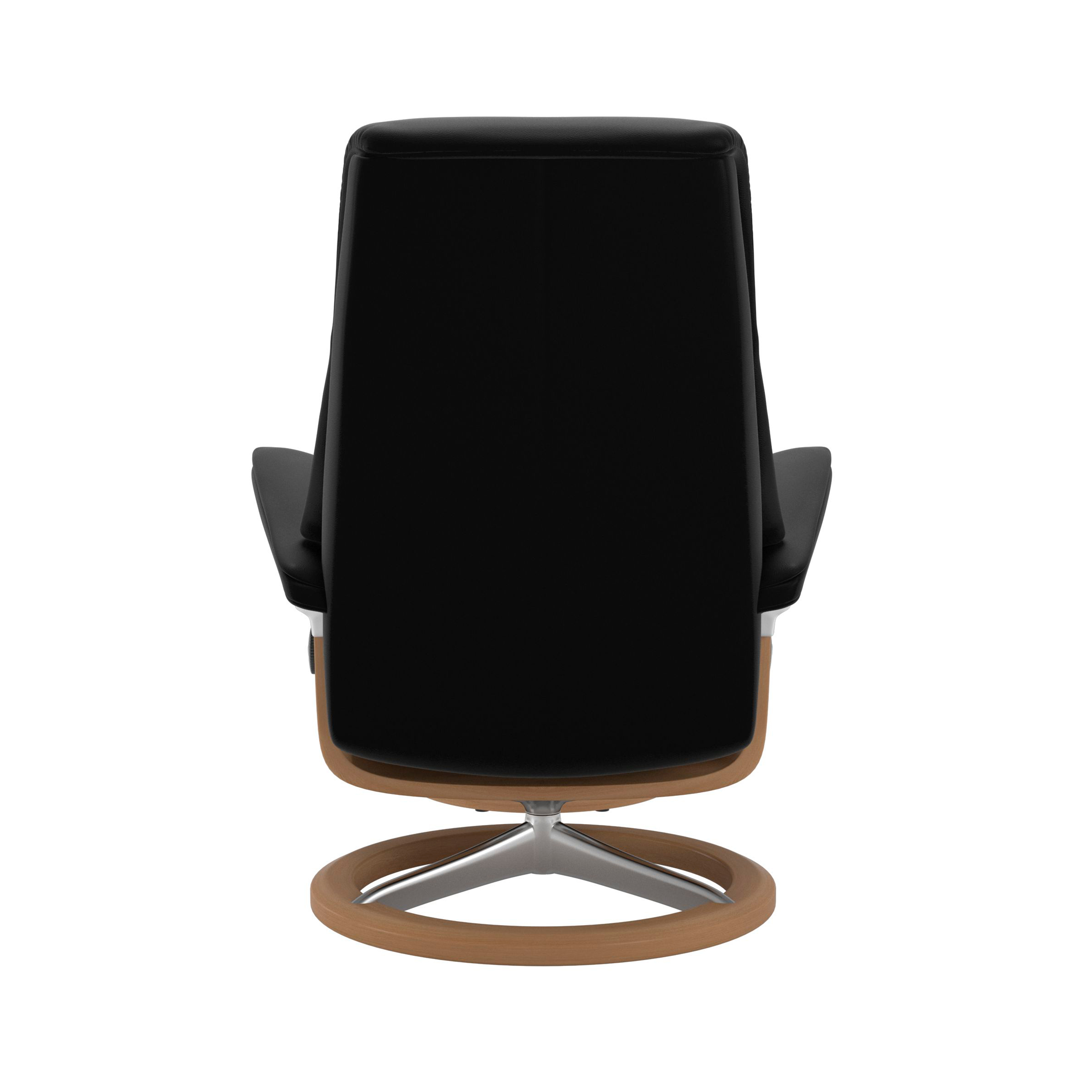 Stressless View Signature Sessel mit Hocker M Leder Paloma Black Eiche Chrom