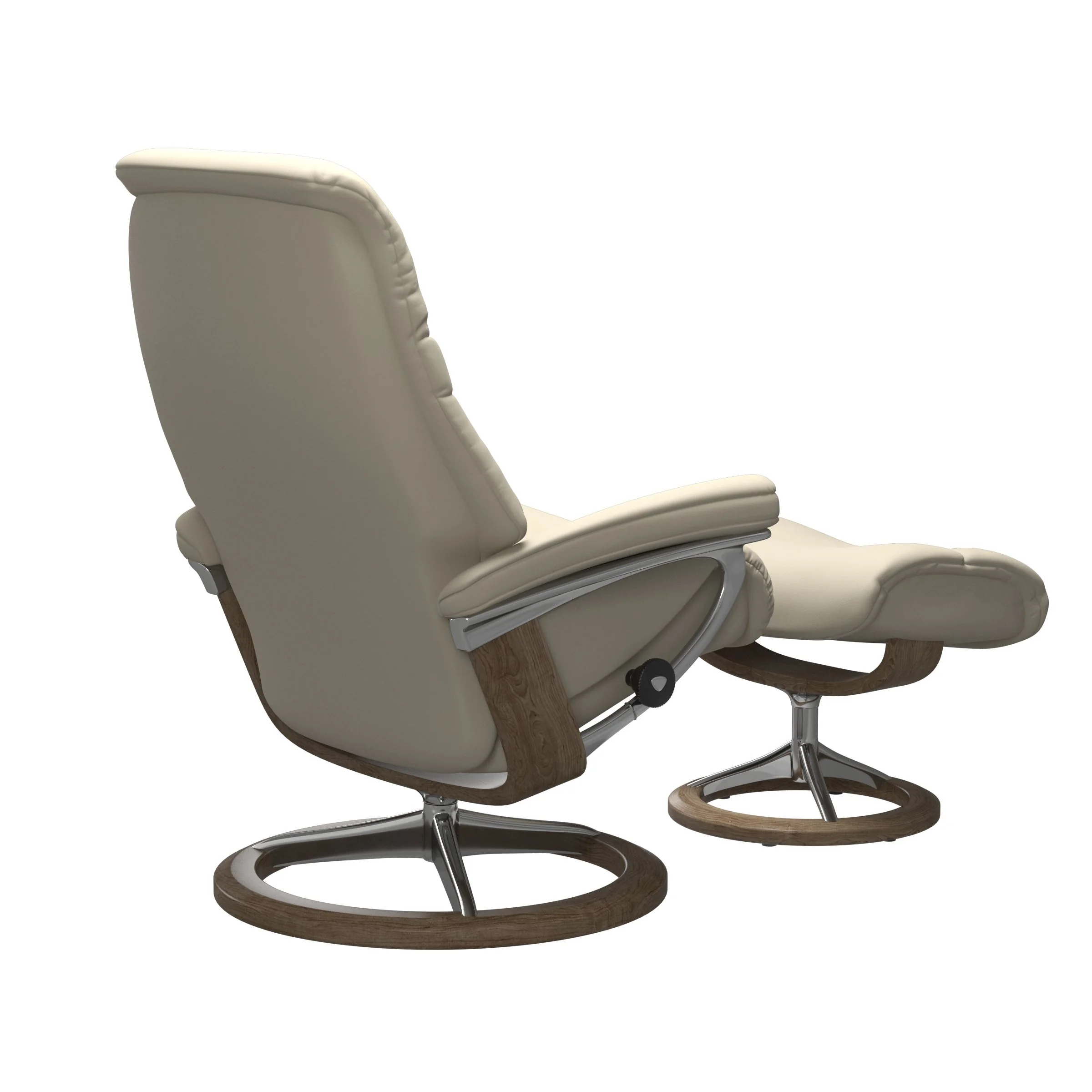 Stressless Sunrise Signature Sessel mit Hocker M Leder Batick Cream Chrom