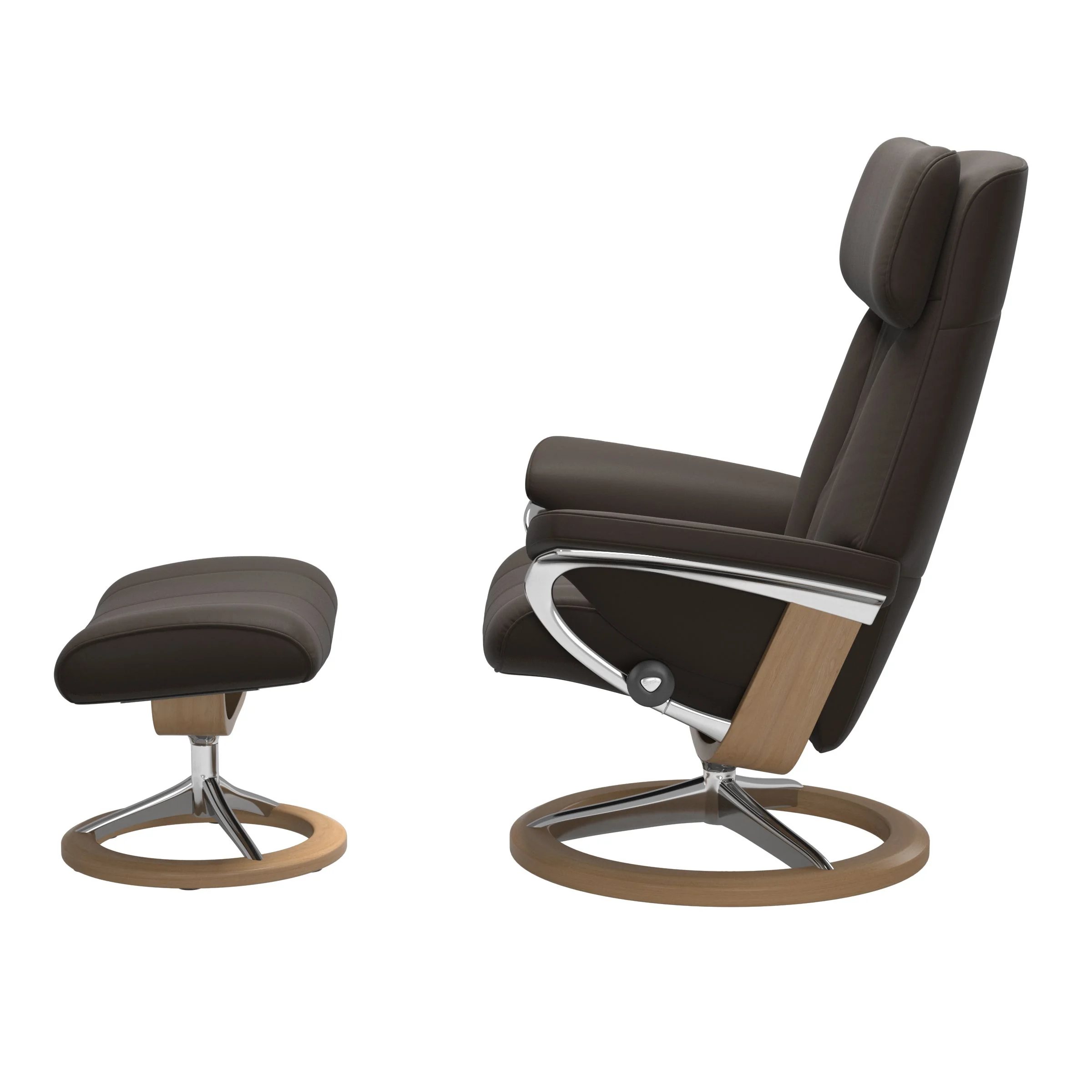 Stressless Paul Signature Sessel mit Hocker M Leder Batick Eiche Chrom