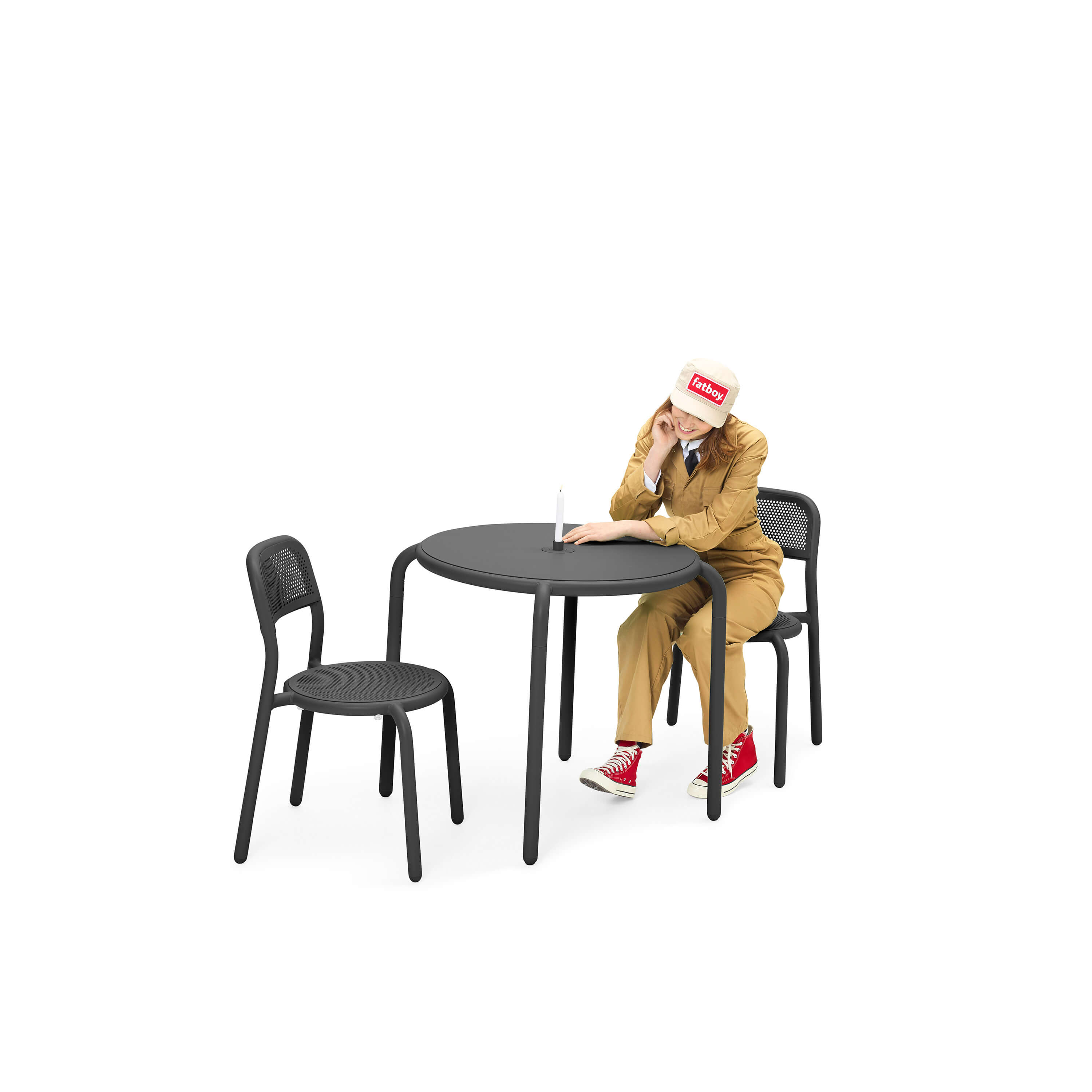 fatboy Gartenstuhl Toni Chair 4er-Set Anthrazit