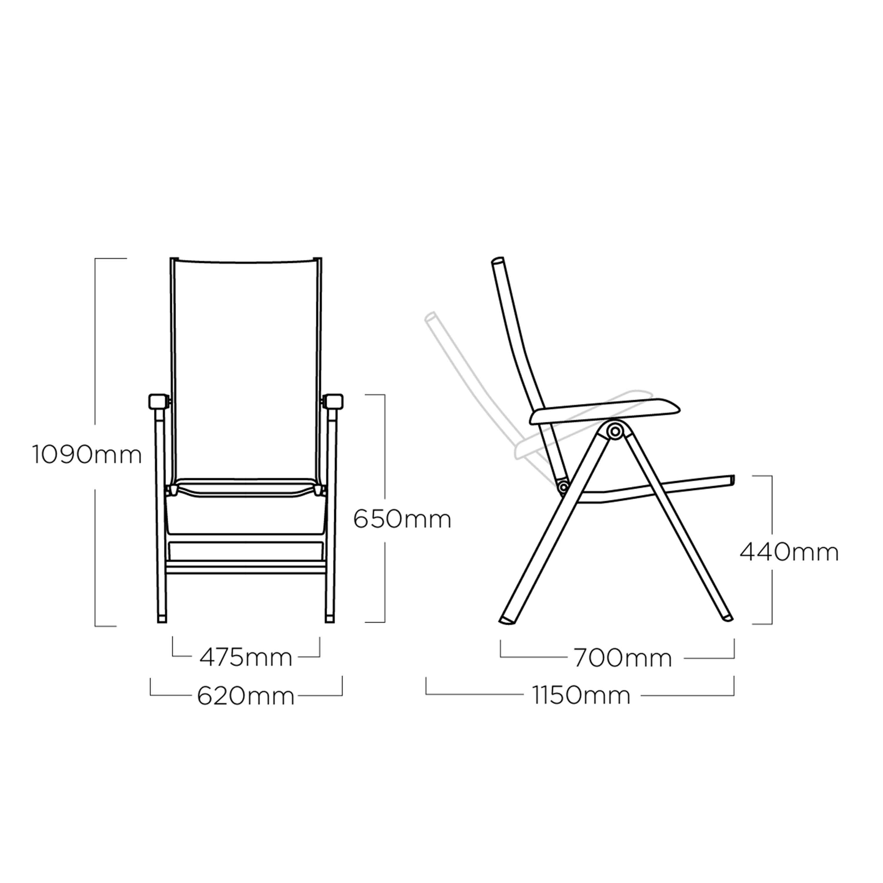Kettler Gartensessel Cirrus Multipositionssessel Armlehne Teak Anthrazit/Anthrazit-Grau