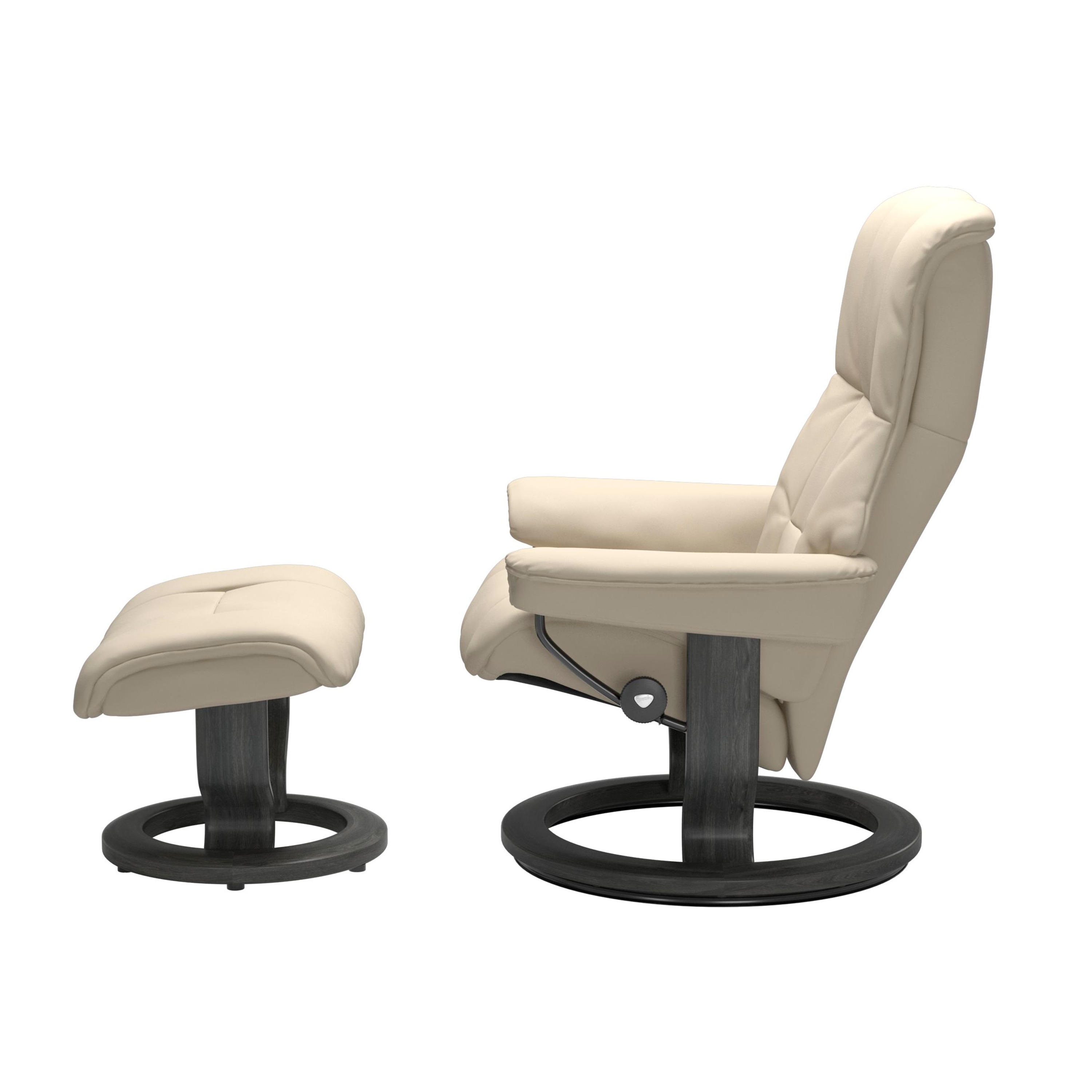 Stressless Mayfair Classic Sessel mit Hocker M Leder Batick Cream Grau 