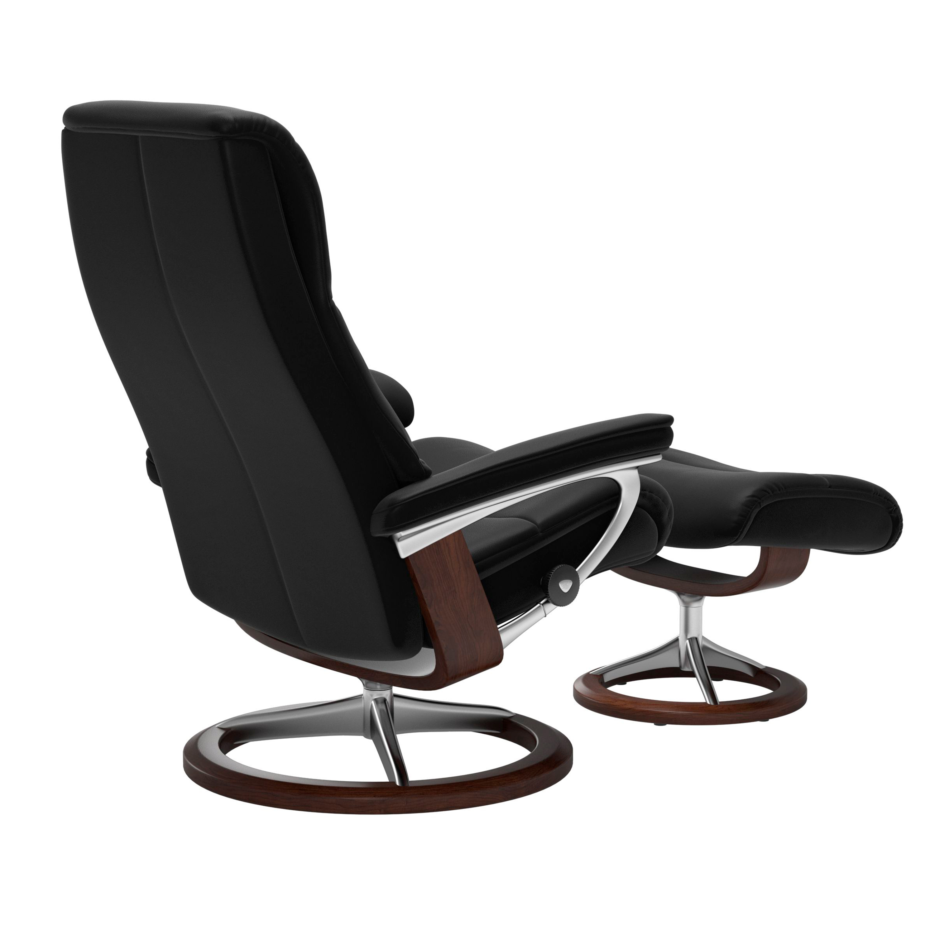 Stressless View Signature Sessel mit Hocker M Leder Paloma Black Braun Chrom