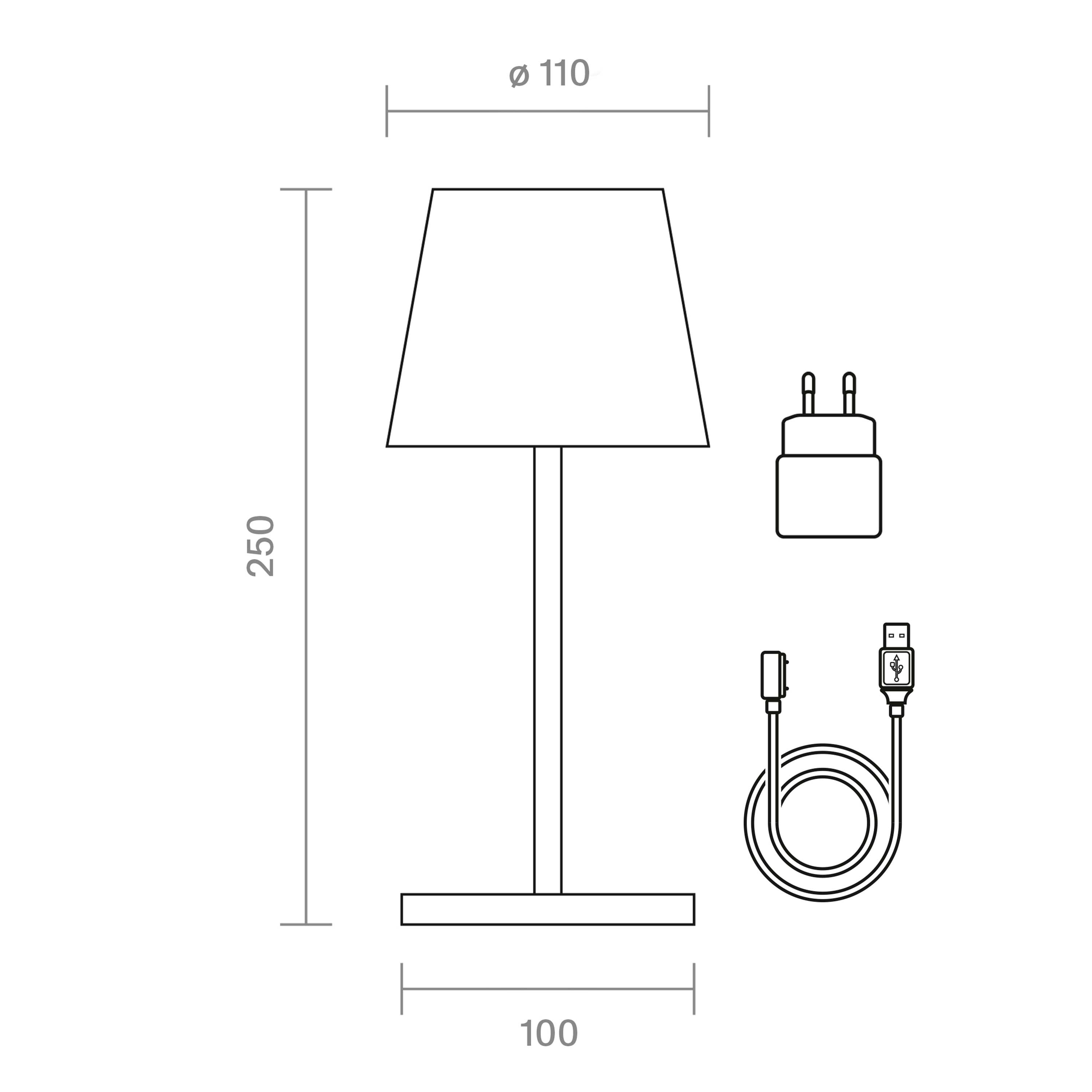 Sigor Tischleuchte Nuindie Mini 25cm Rund Silberfarben