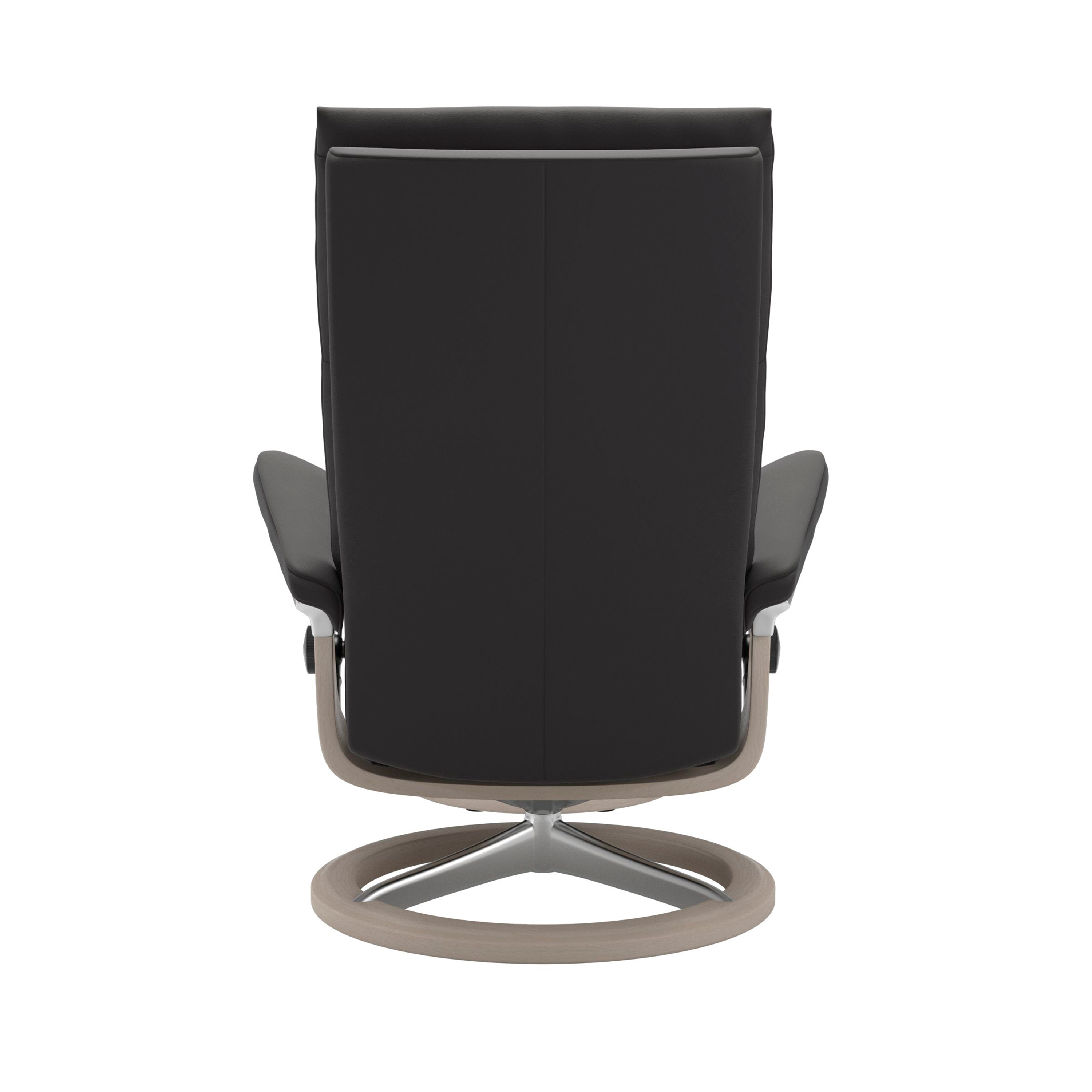 Stressless Aura Signature Sessel mit Hocker M Leder Paloma Rock Whitewash Chrom