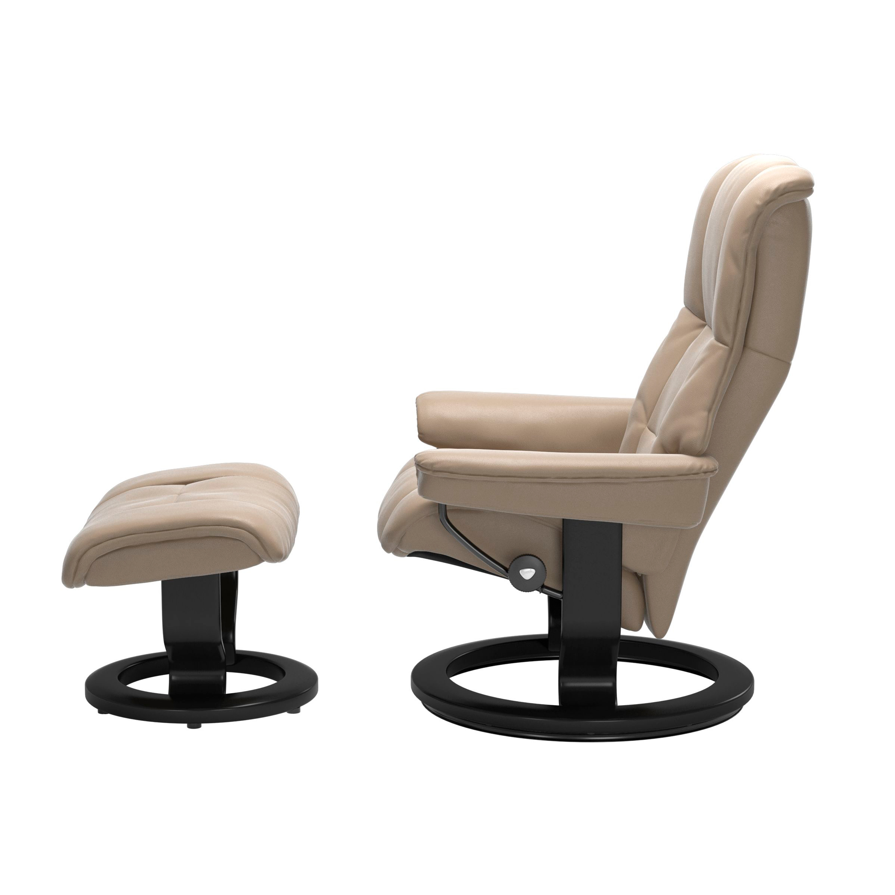 Stressless Mayfair Classic Sessel mit Hocker M Leder Cori Fog Schwarz 