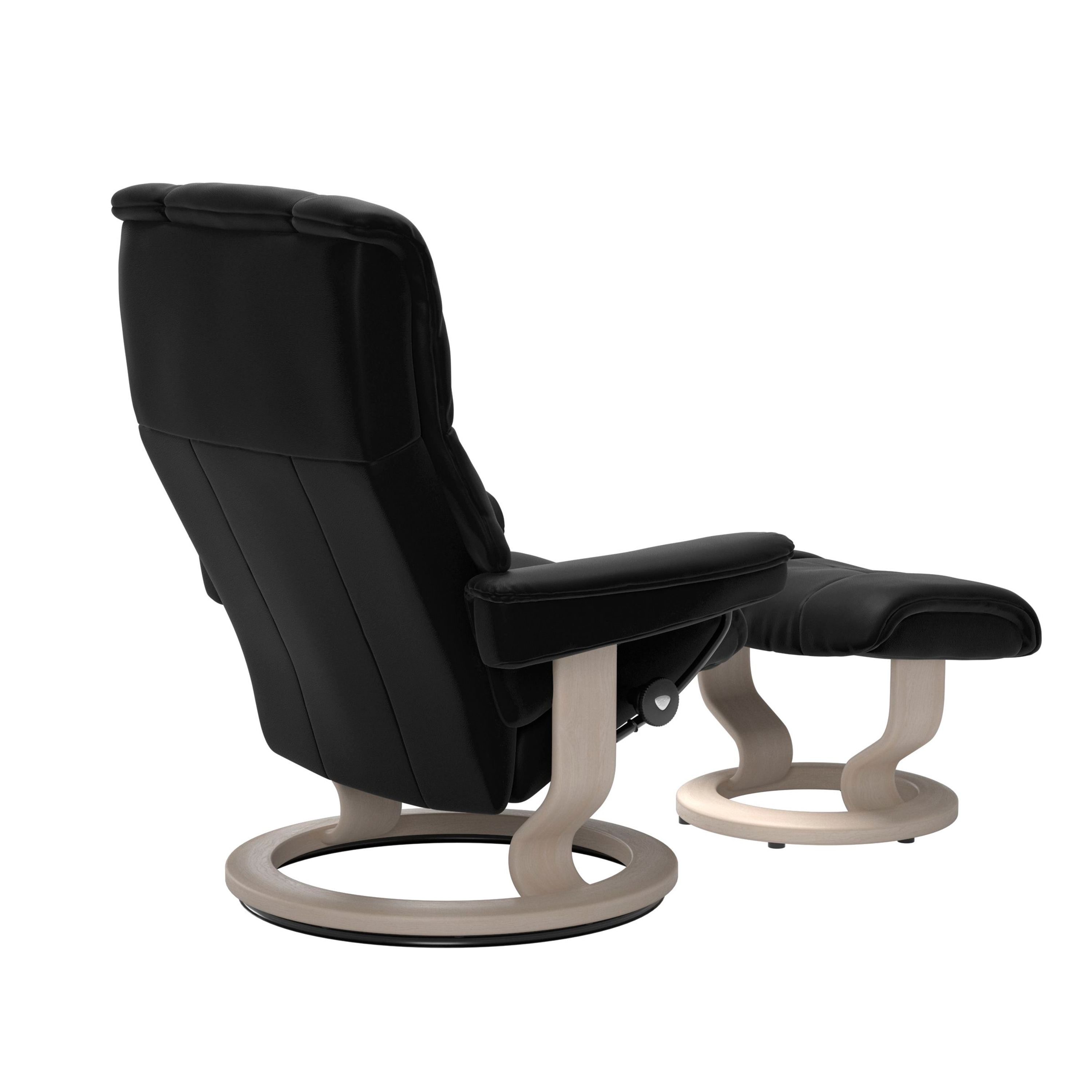 Stressless Mayfair Classic Sessel mit Hocker M Leder Paloma Black Whitewash 