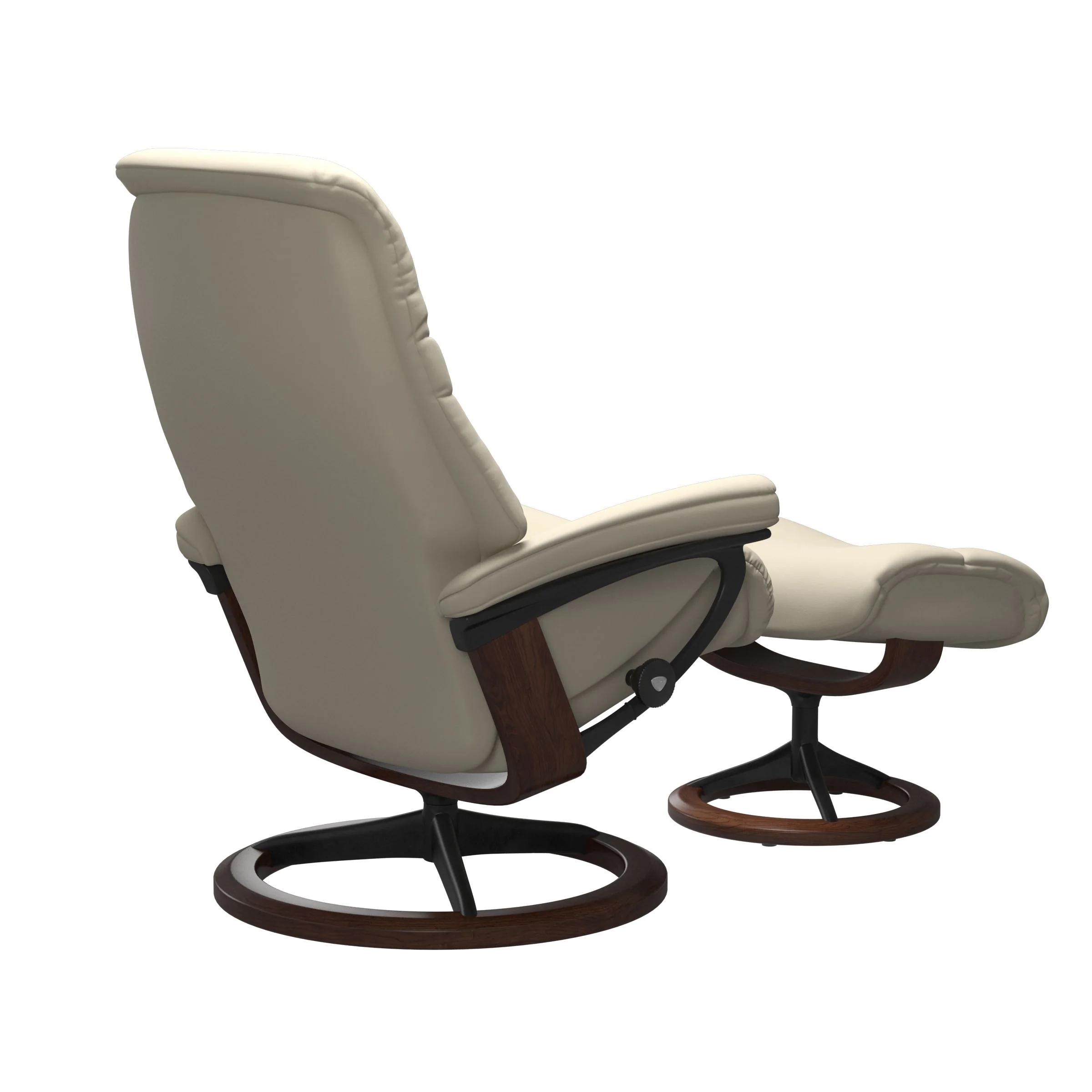 Stressless Sunrise Signature Sessel mit Hocker M Leder Batick Cream Braun Mattschwarz