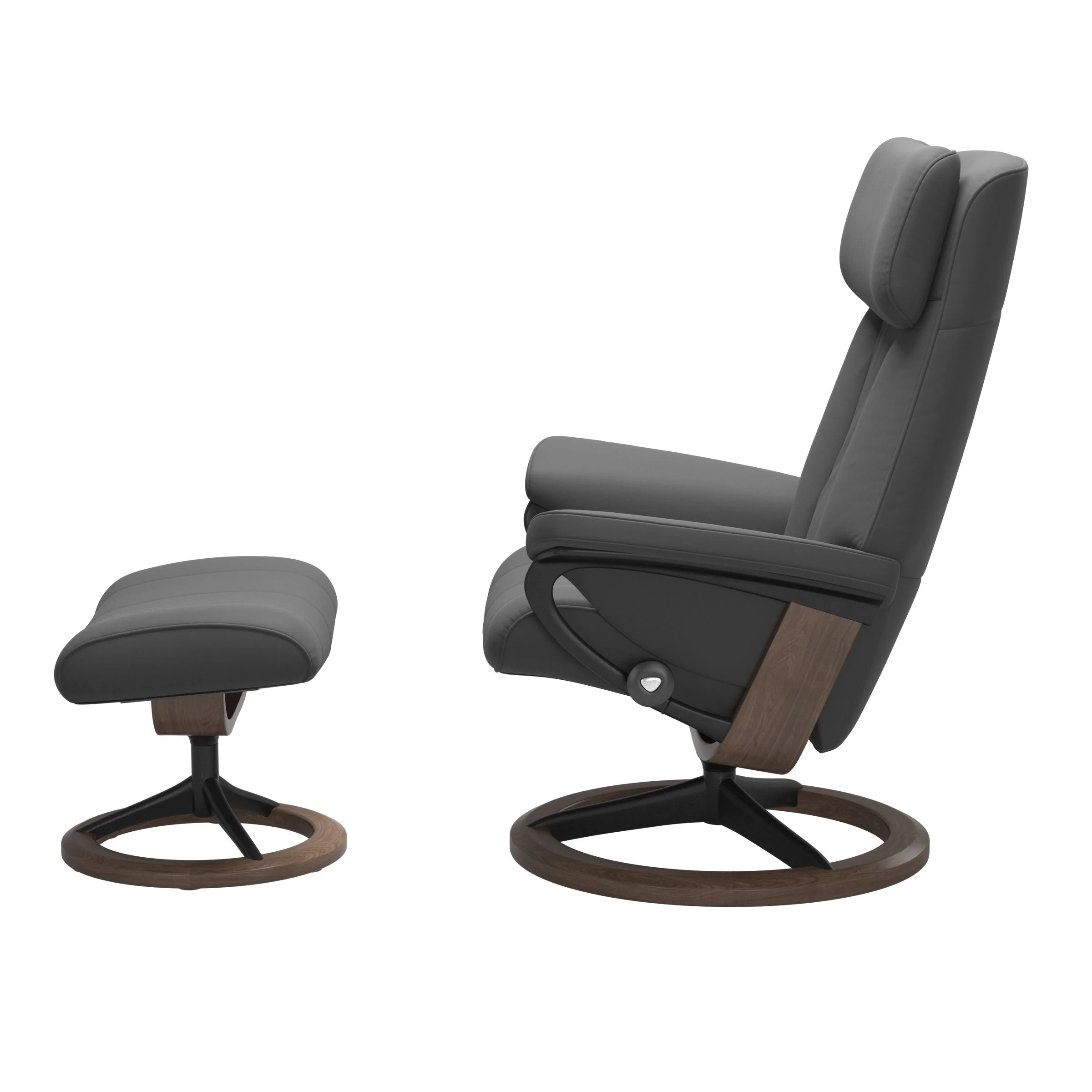 Stressless Paul Signature Sessel mit Hocker M Leder Batick Walnuss Mattschwarz