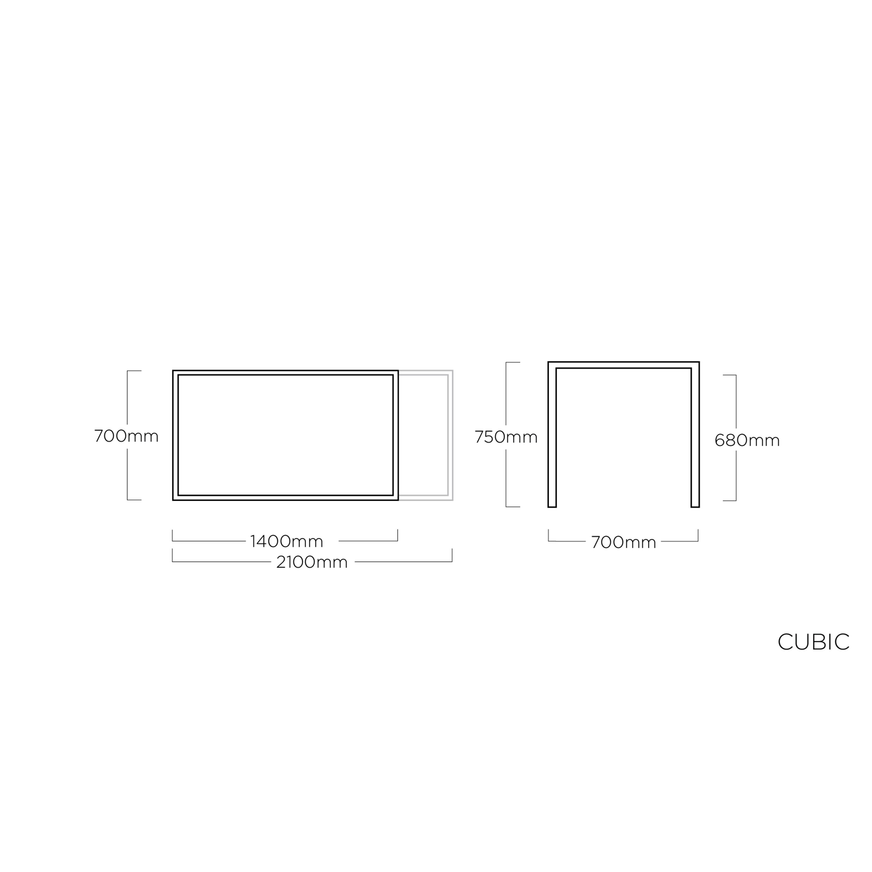 Kettler Gartentisch Cubic Ausziehtisch 140/210x70 Anthrazit