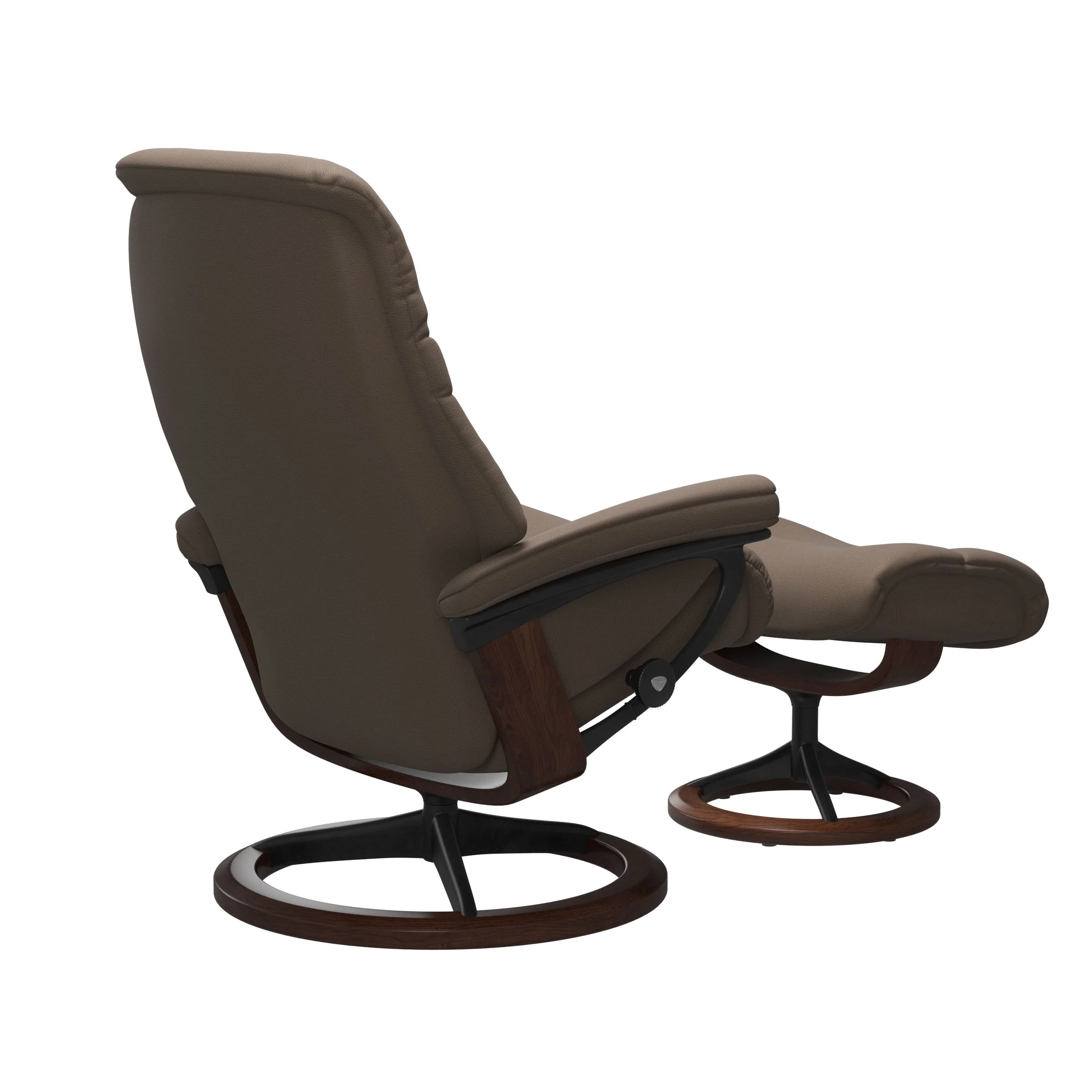 Stressless Sunrise Signature Sessel mit Hocker M Leder Batick Mole Braun Mattschwarz