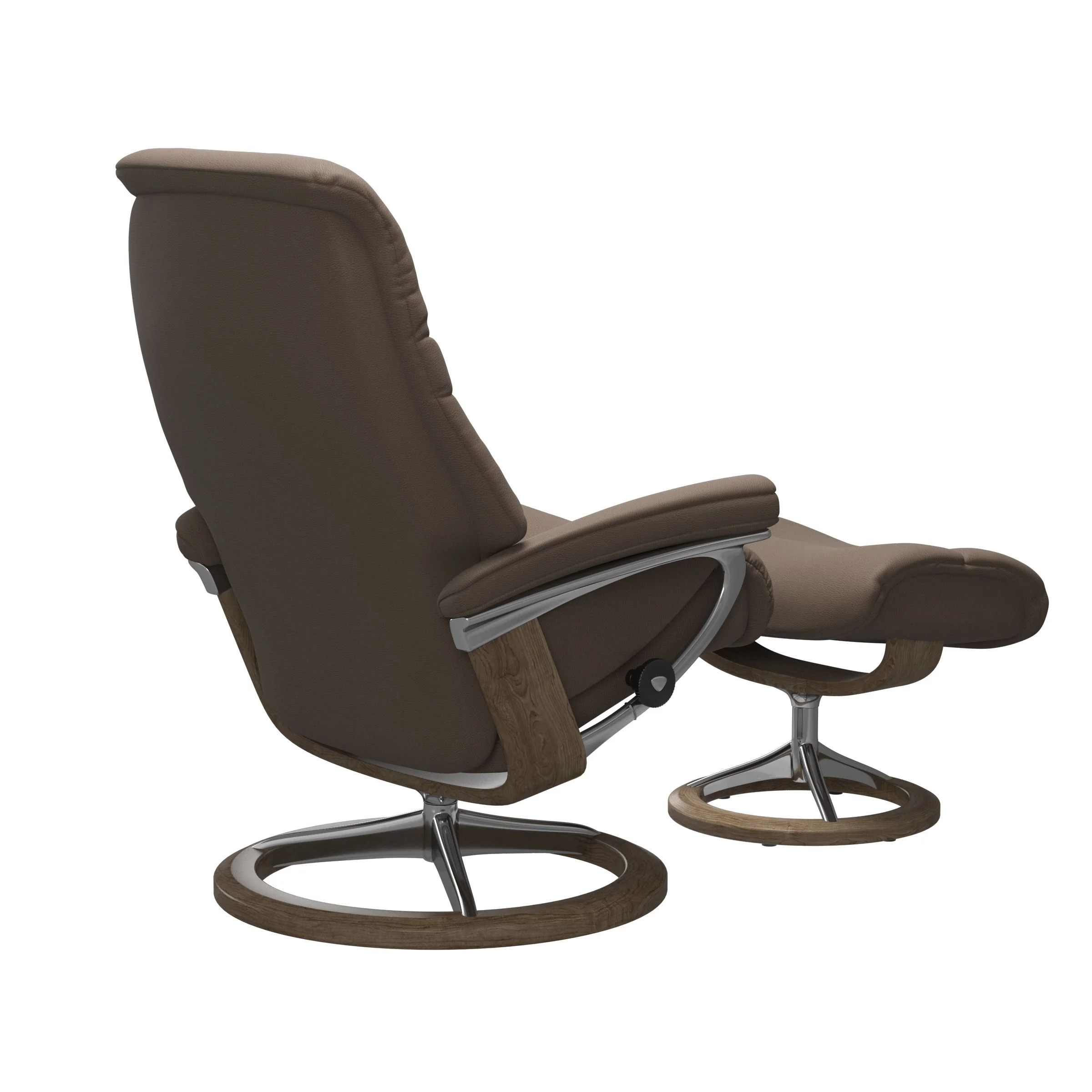 Stressless Sunrise Signature Sessel mit Hocker M Leder Batick Mole Chrom