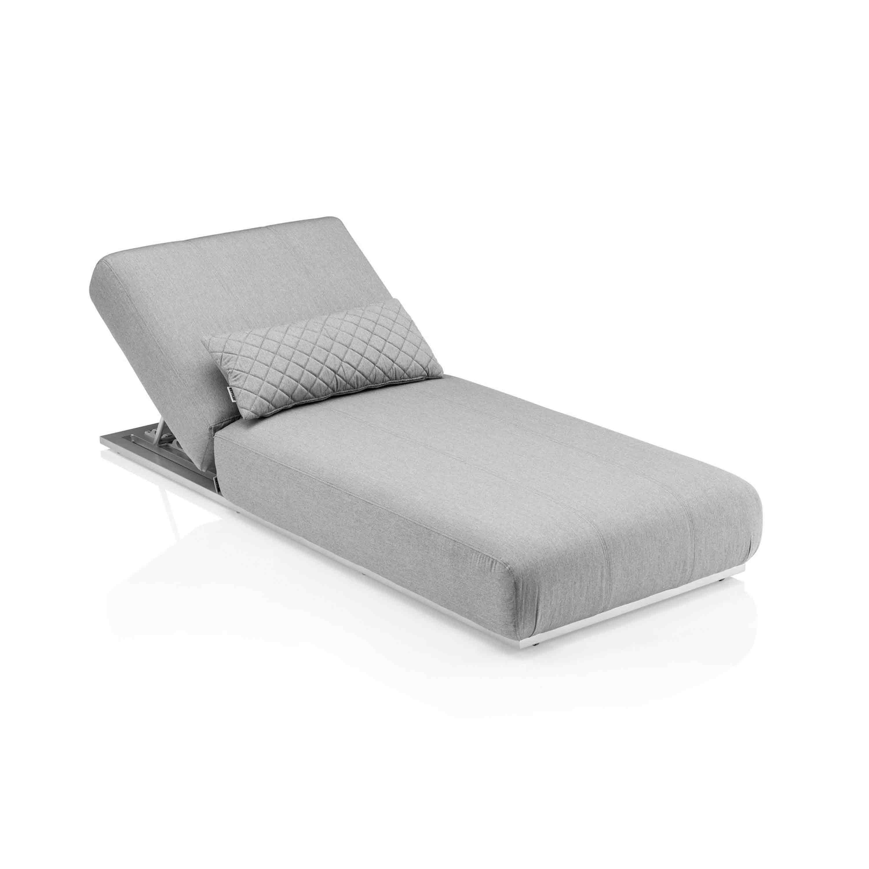 Kettler Gartenliege Ego Sonnenliege Gepolstert Silber/Grau Meliert