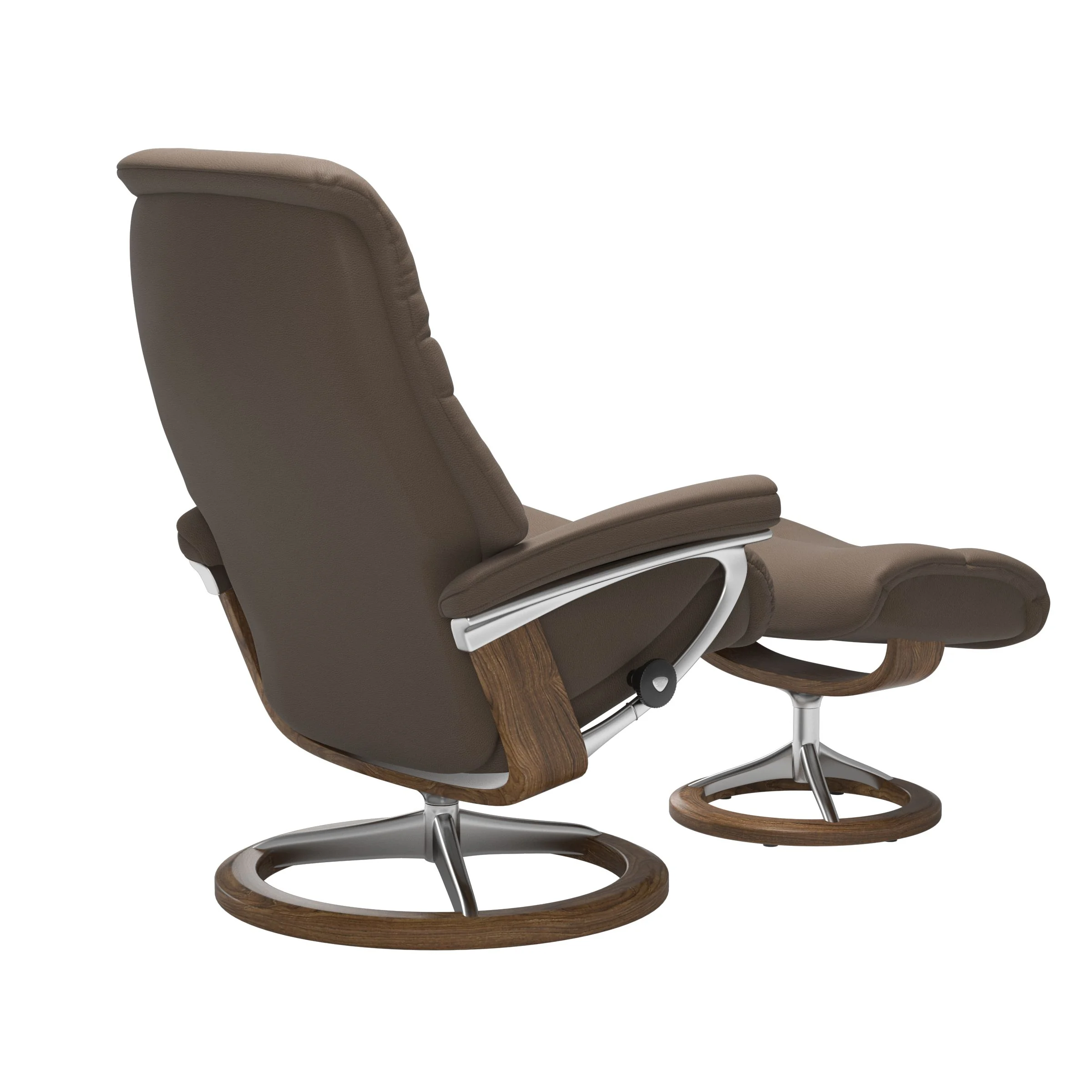 Stressless Sunrise Signature Sessel mit Hocker M Leder Batick Mole Teak Chrom