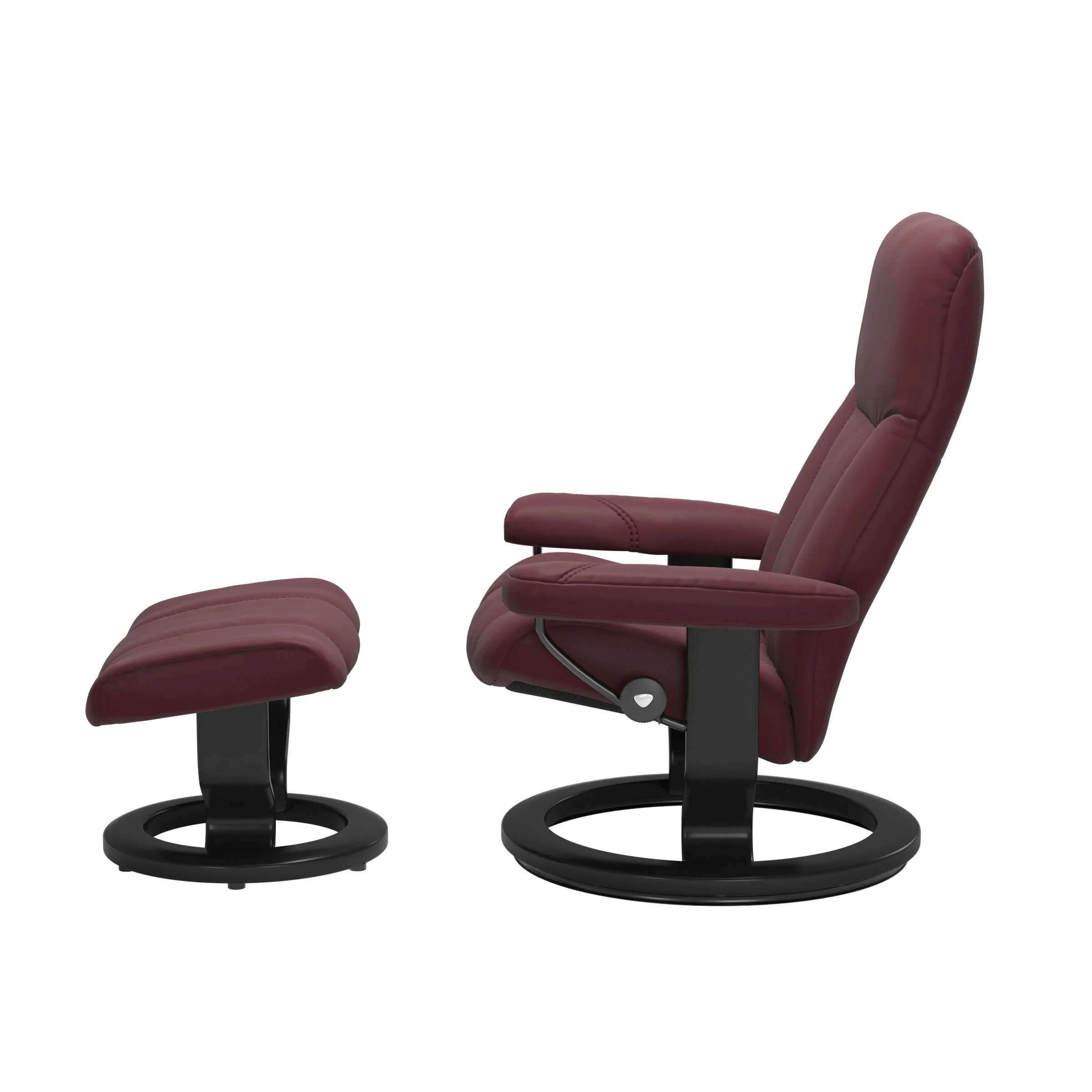 Stressless Consul Classic Sessel mit Hocker M Leder Batick Schwarz