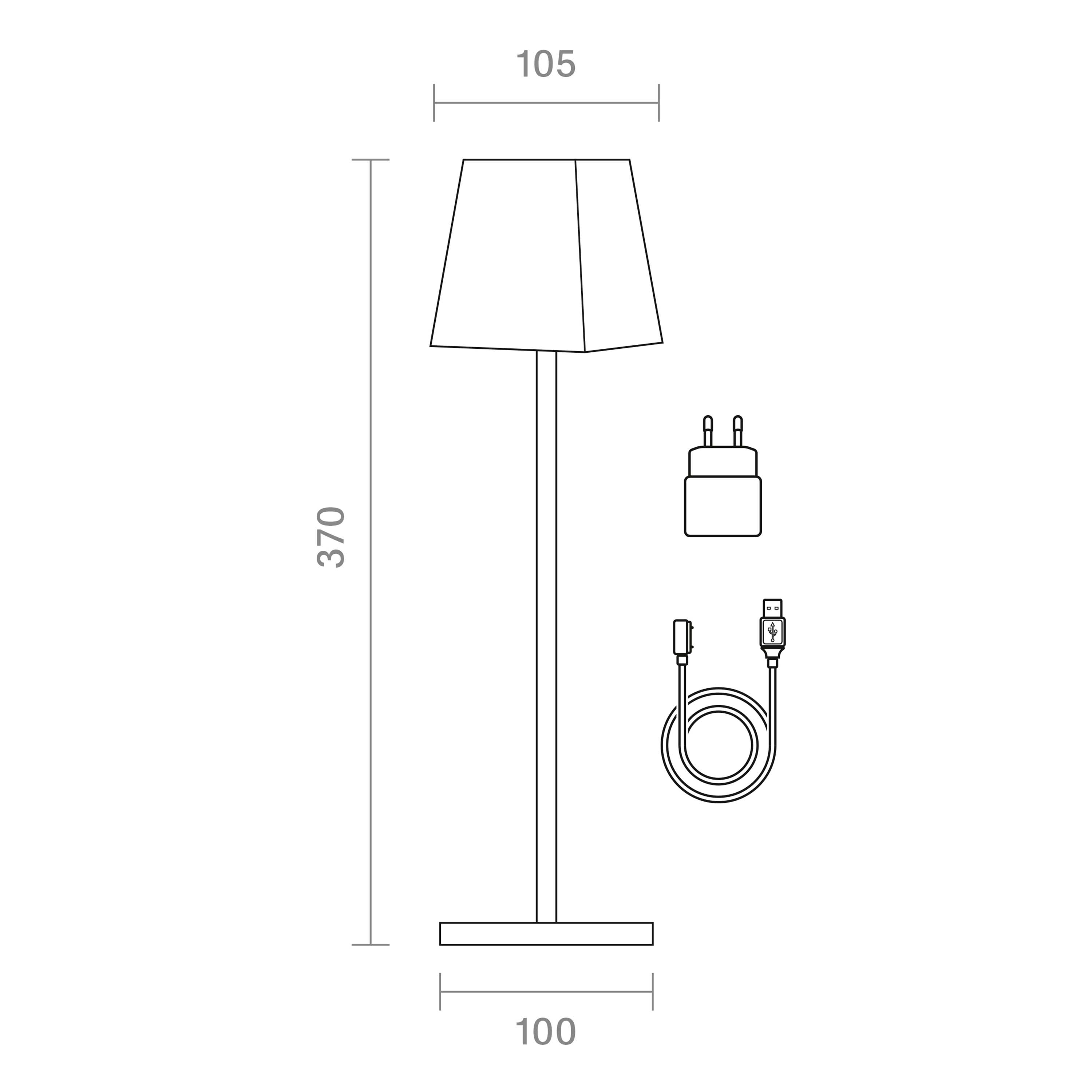 Sigor Tischleuchte Nuindie 37cm Eckig Nachtschwarz