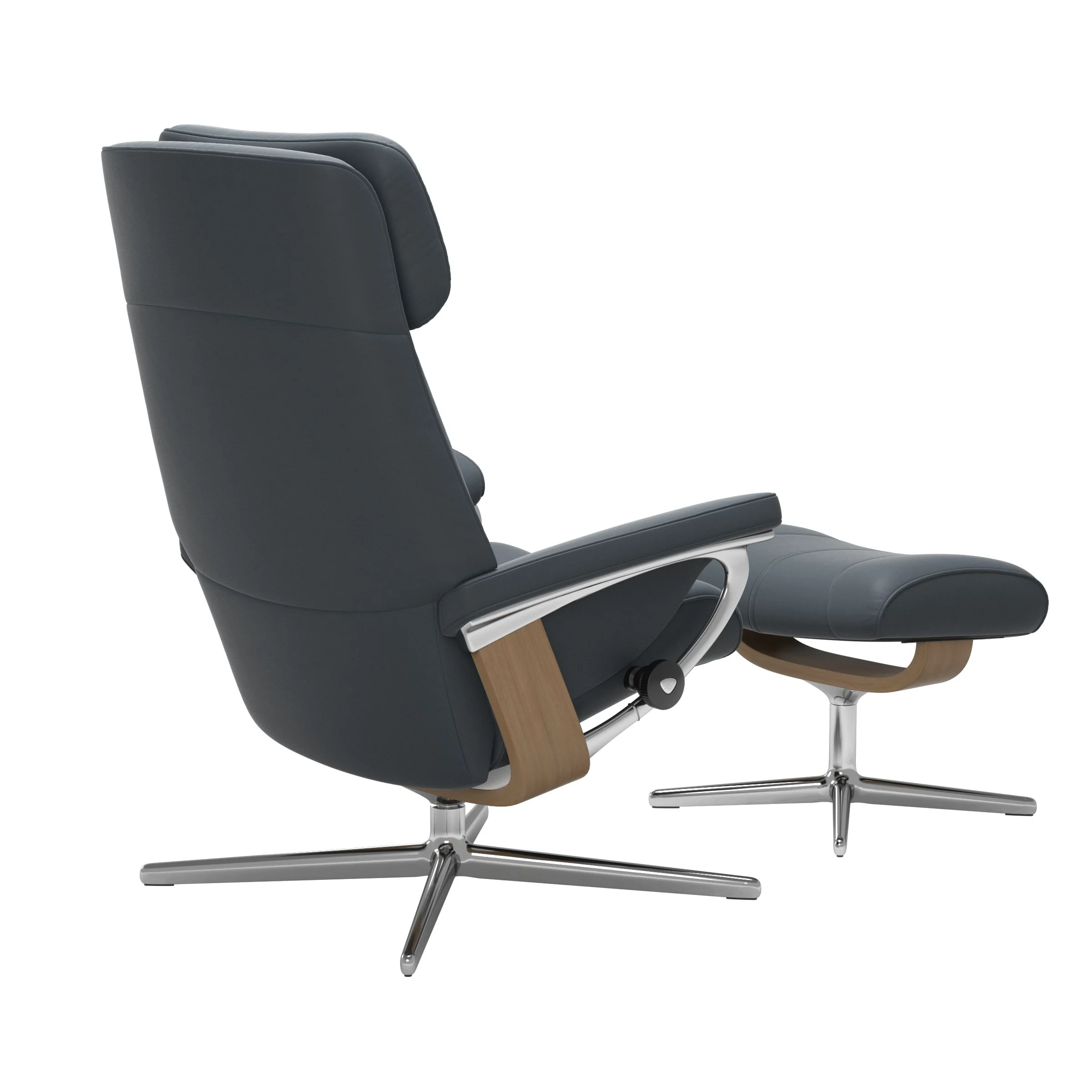 Stressless Paul Cross Sessel mit Hocker M Leder Batick Eiche Chrom