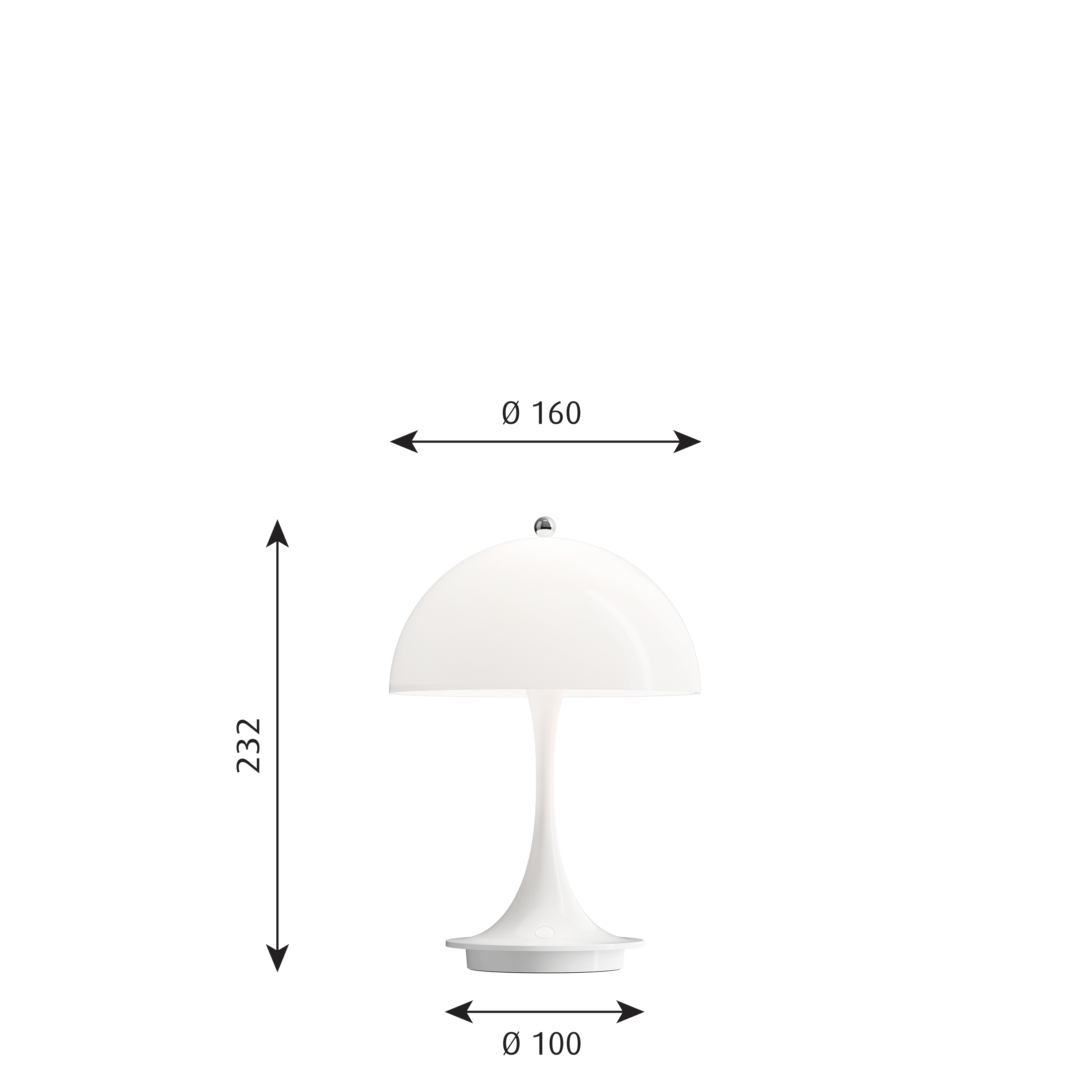 Louis Poulsen Tischleuchte Panthella Portable V2 Opal