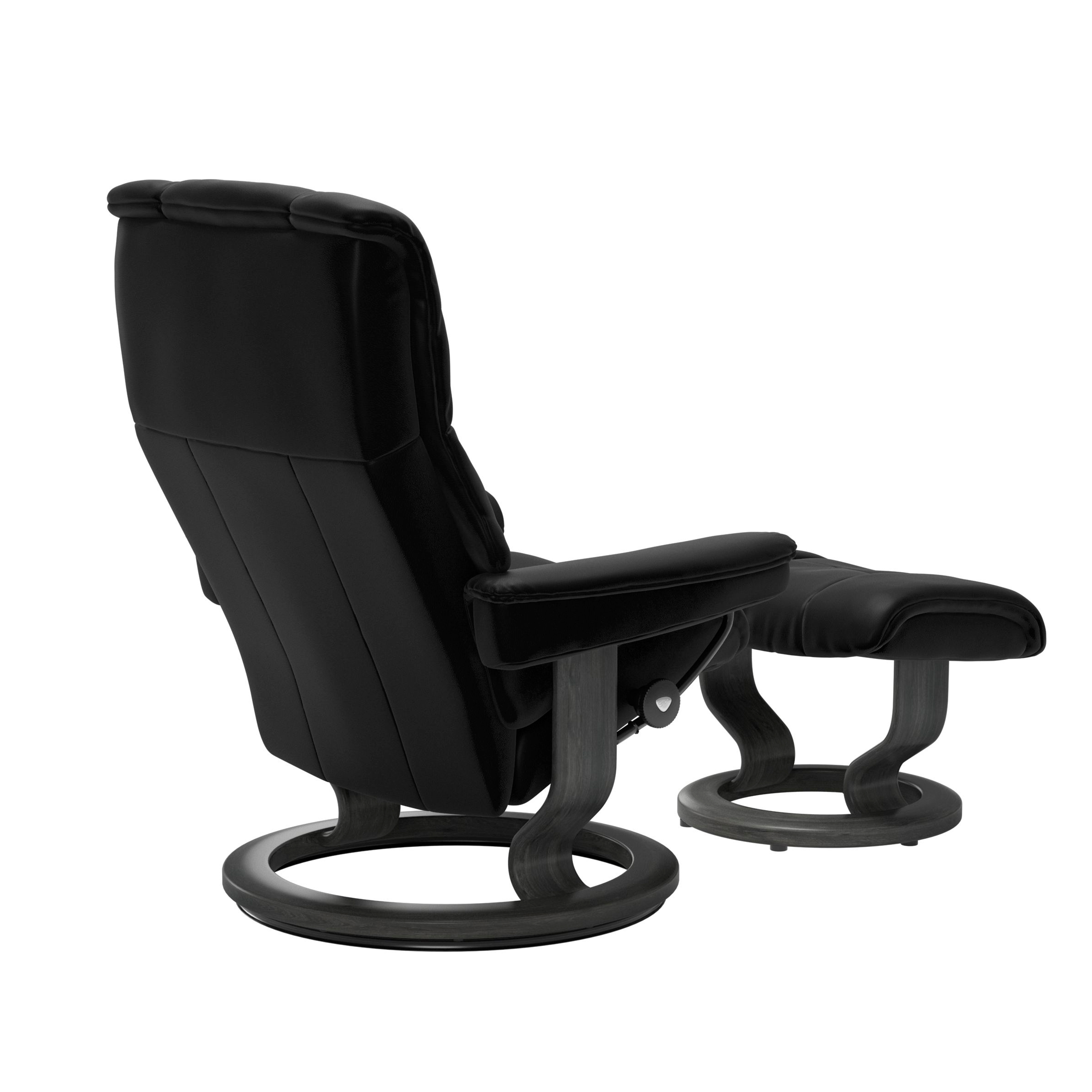 Stressless Mayfair Classic Sessel mit Hocker M Leder Batick Black Grau 