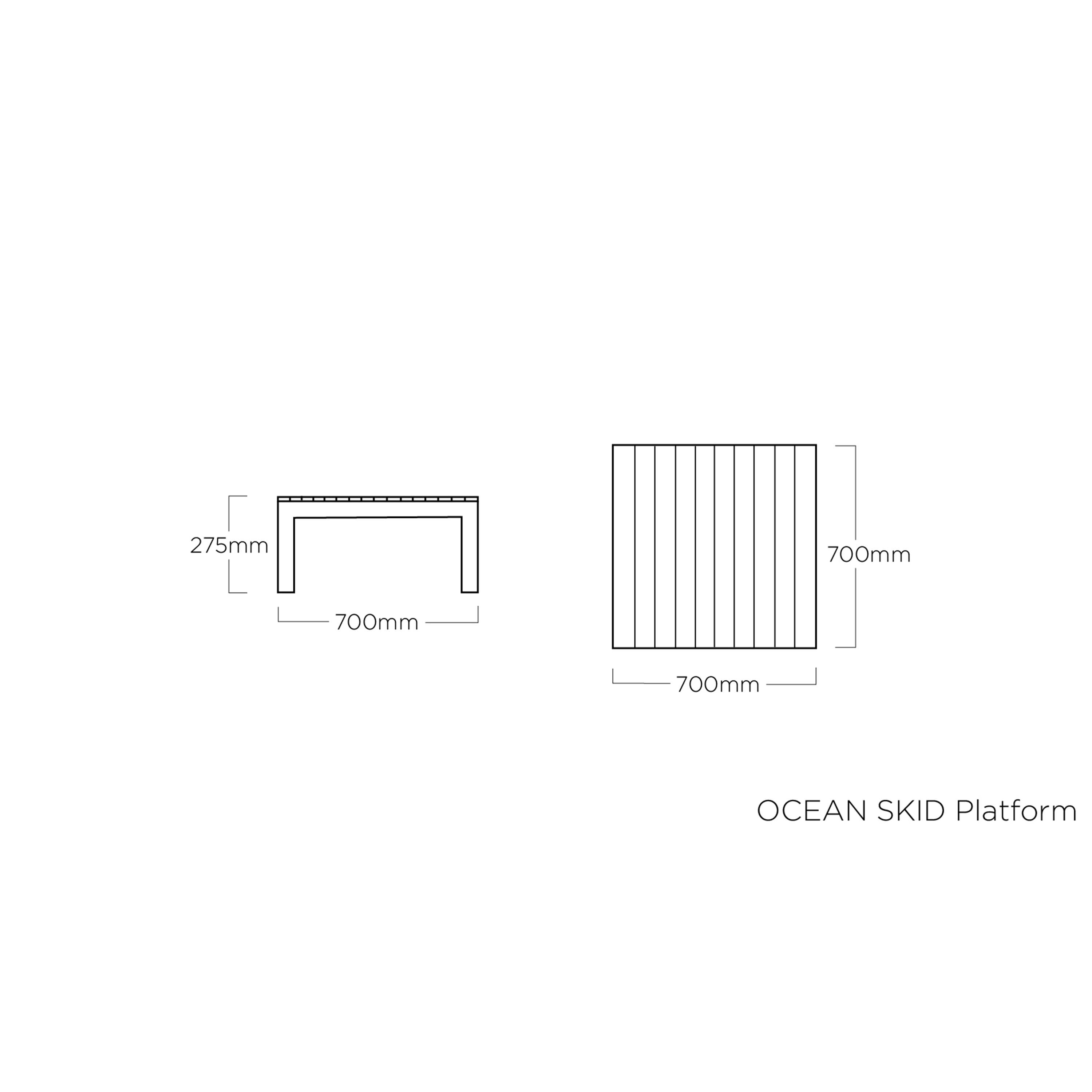 Kettler Garten-Beistelltisch Ocean Skid Platform Anthrazit Matt/Natur