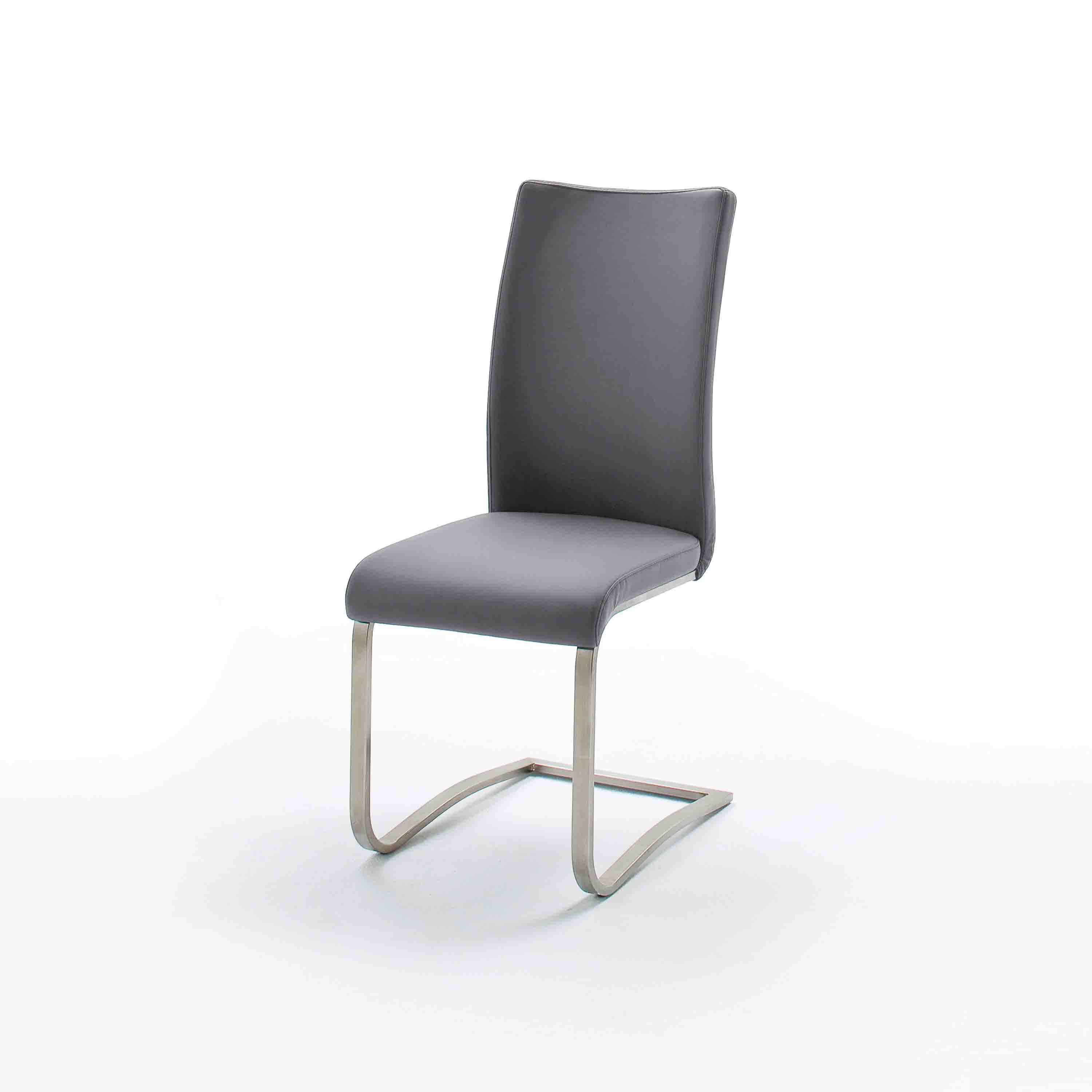 MCA Furniture Schwingstuhl Arco Echtleder 2er-Set Grau