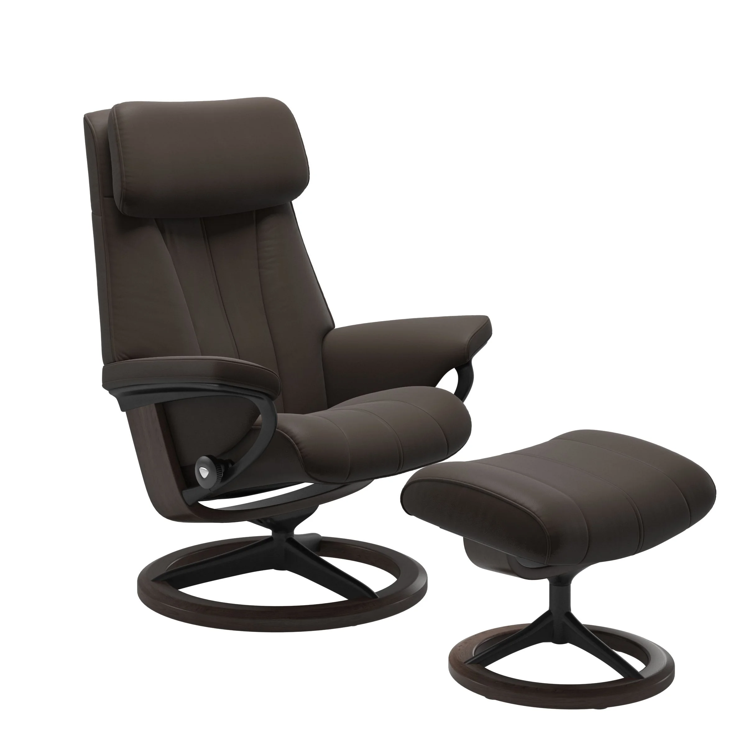 Stressless Paul Signature Sessel mit Hocker M Leder Batick Wenge Mattschwarz