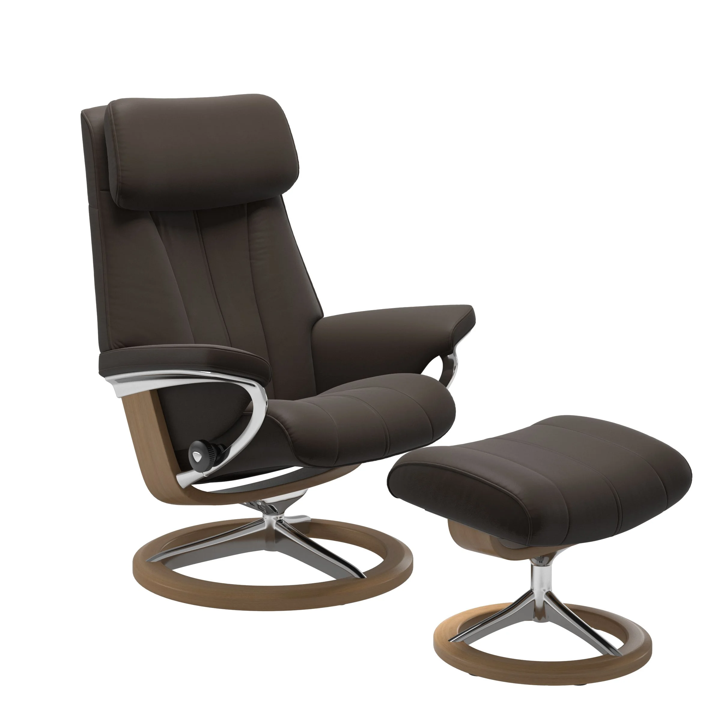 Stressless Paul Signature Sessel mit Hocker M Leder Batick Eiche Chrom