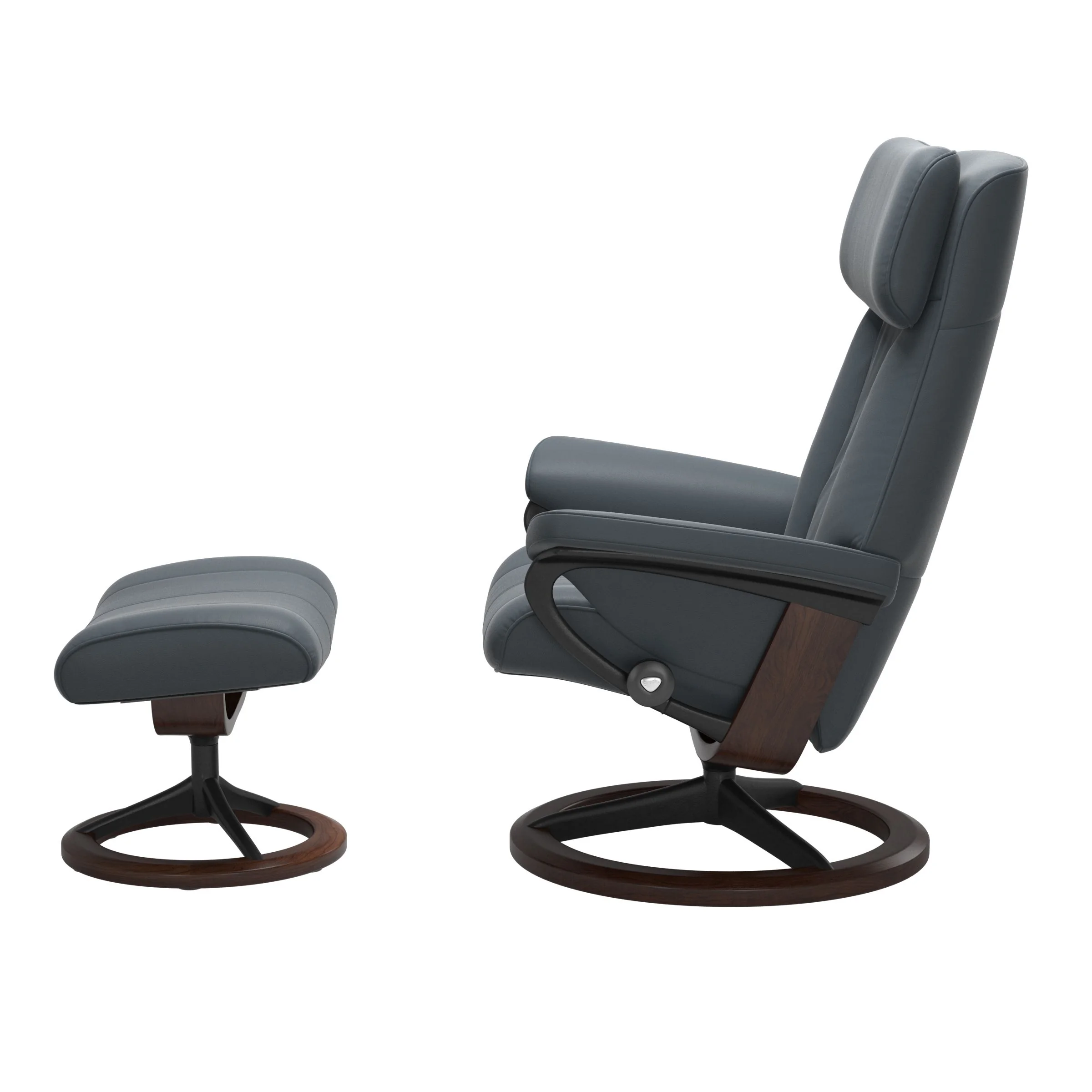 Stressless Paul Signature Sessel mit Hocker M Leder Batick Braun Mattschwarz