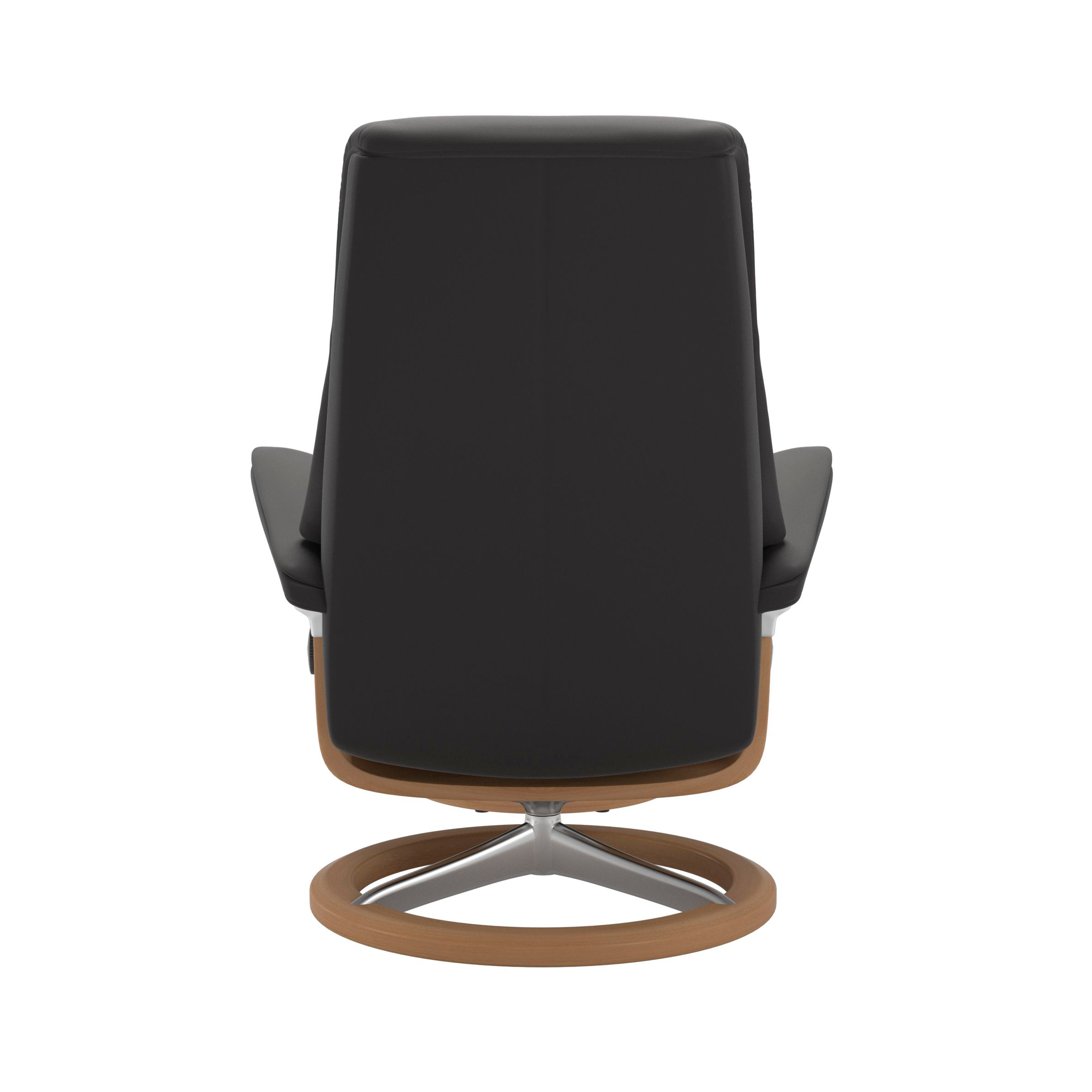 Stressless View Signature Sessel mit Hocker M Leder Paloma Rock Eiche Chrom
