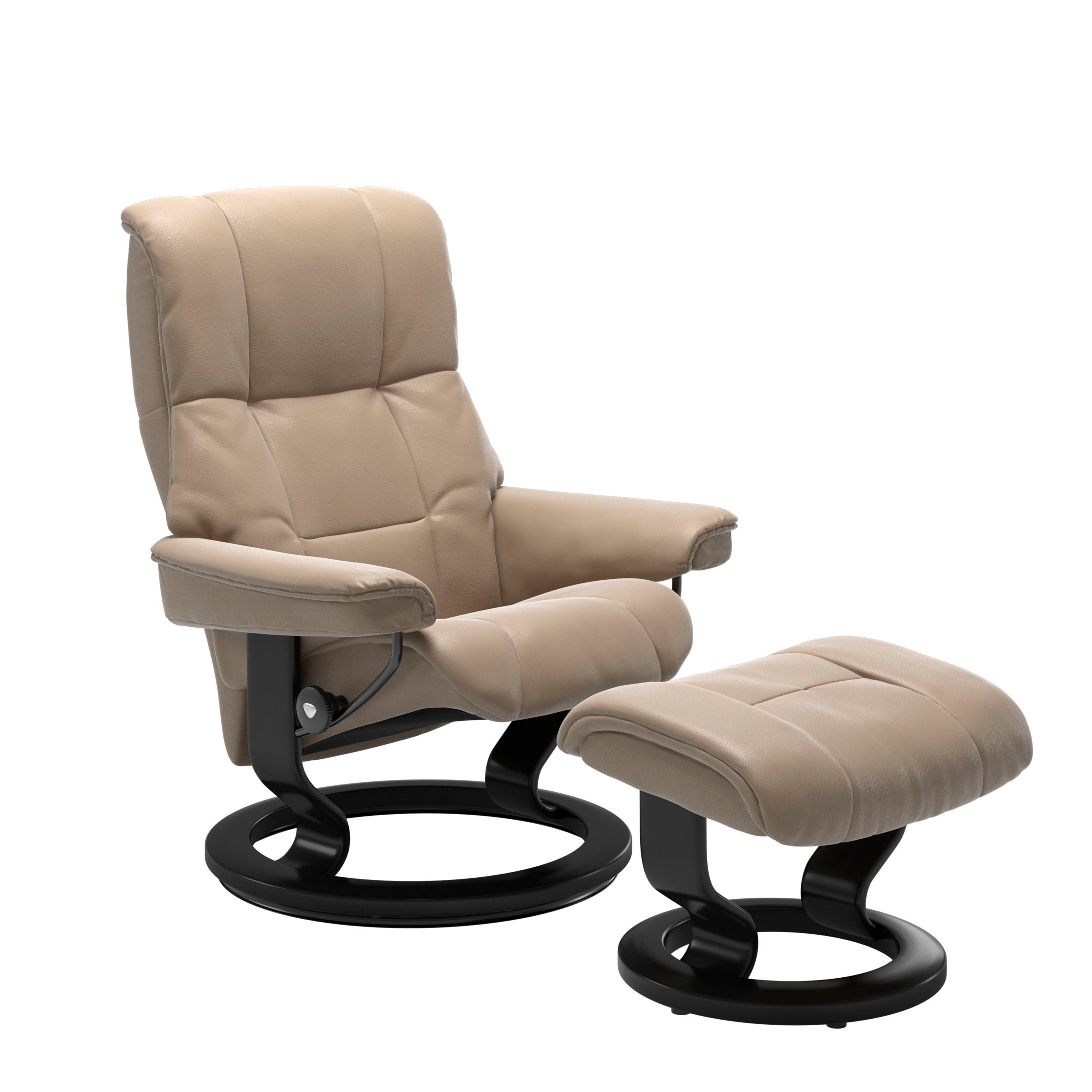 Stressless Mayfair Classic Sessel mit Hocker M Leder Cori Fog Schwarz 