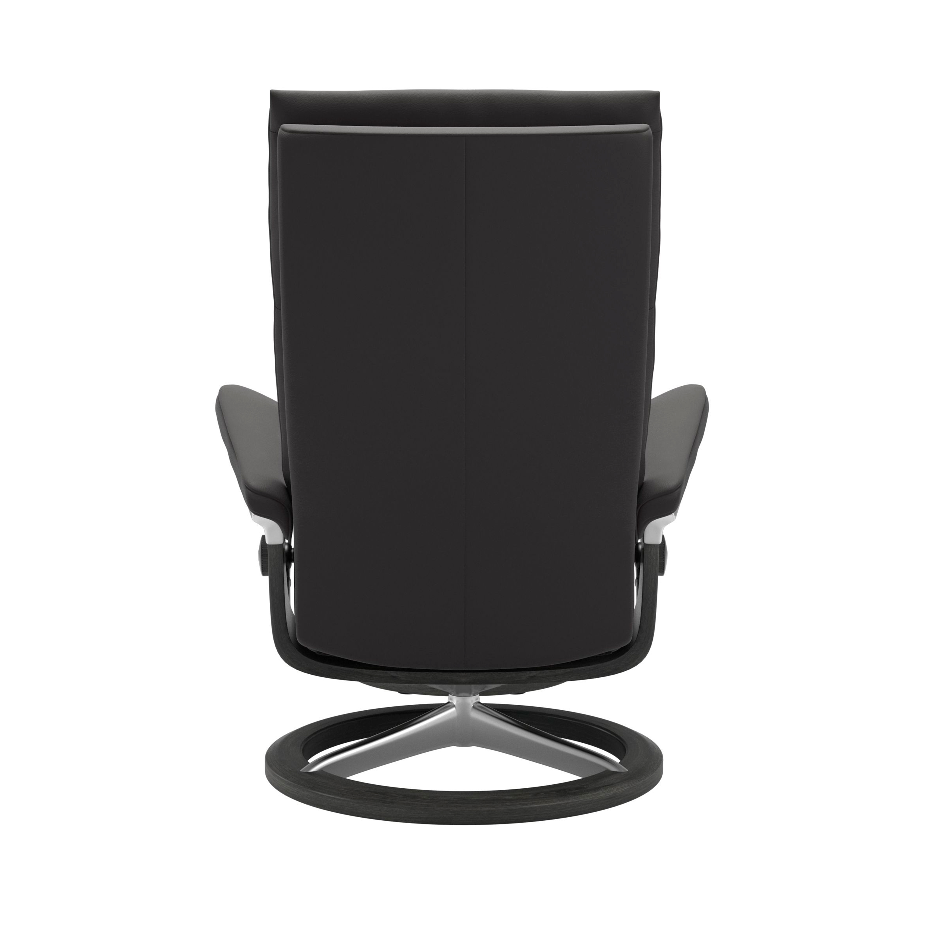 Stressless Aura Signature Sessel mit Hocker M Leder Paloma Rock Grau Chrom