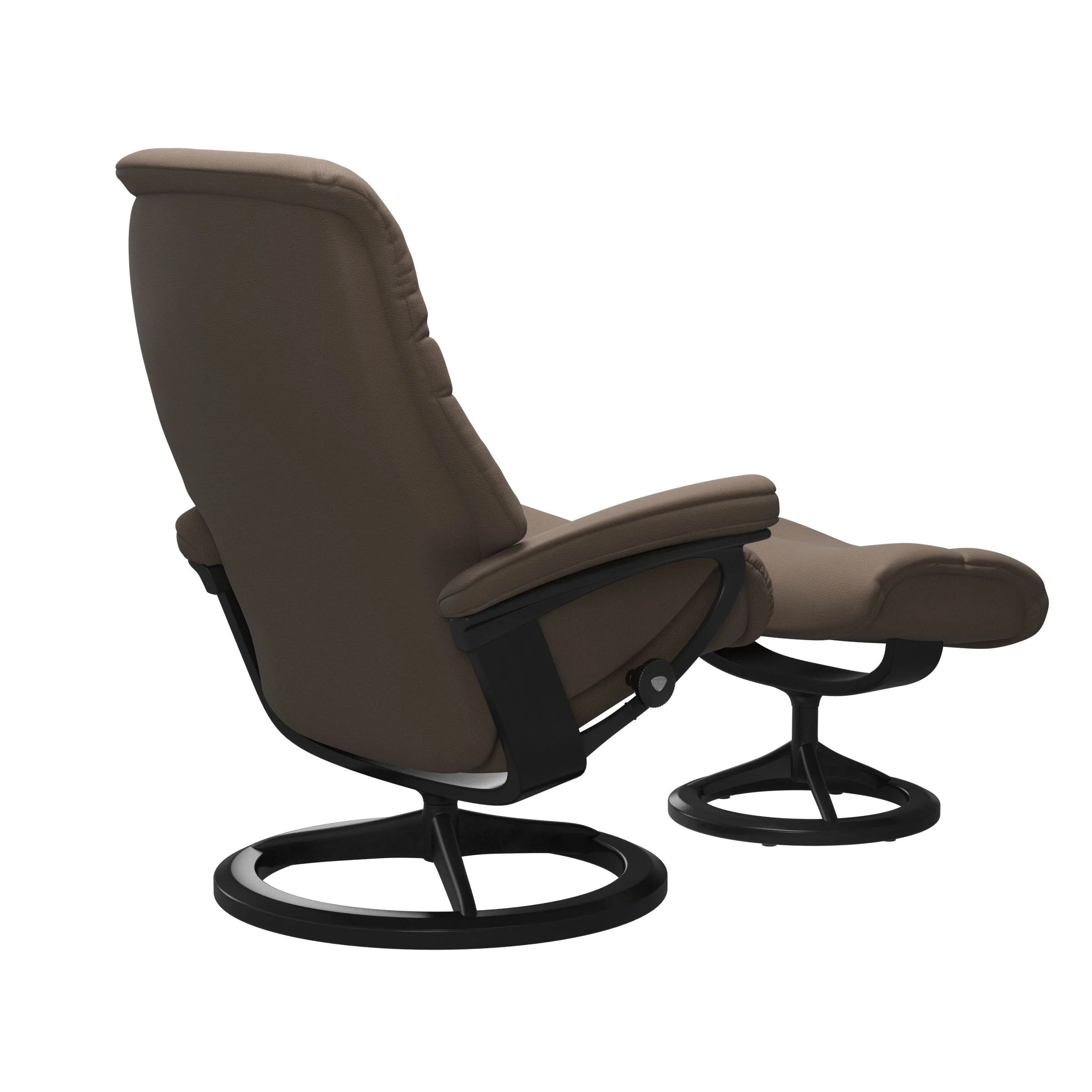 Stressless Sunrise Signature Sessel mit Hocker M Leder Batick Mole Schwarz Mattschwarz