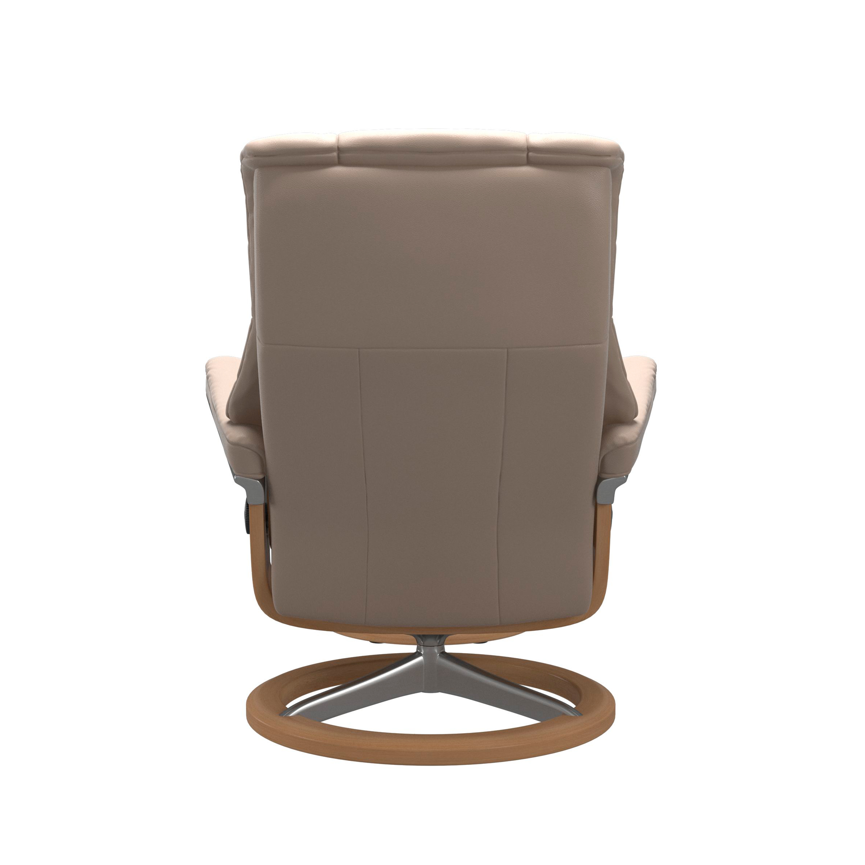 Stressless Mayfair Signature Sessel mit Hocker M Leder Cori Vanilla Eiche Chrom