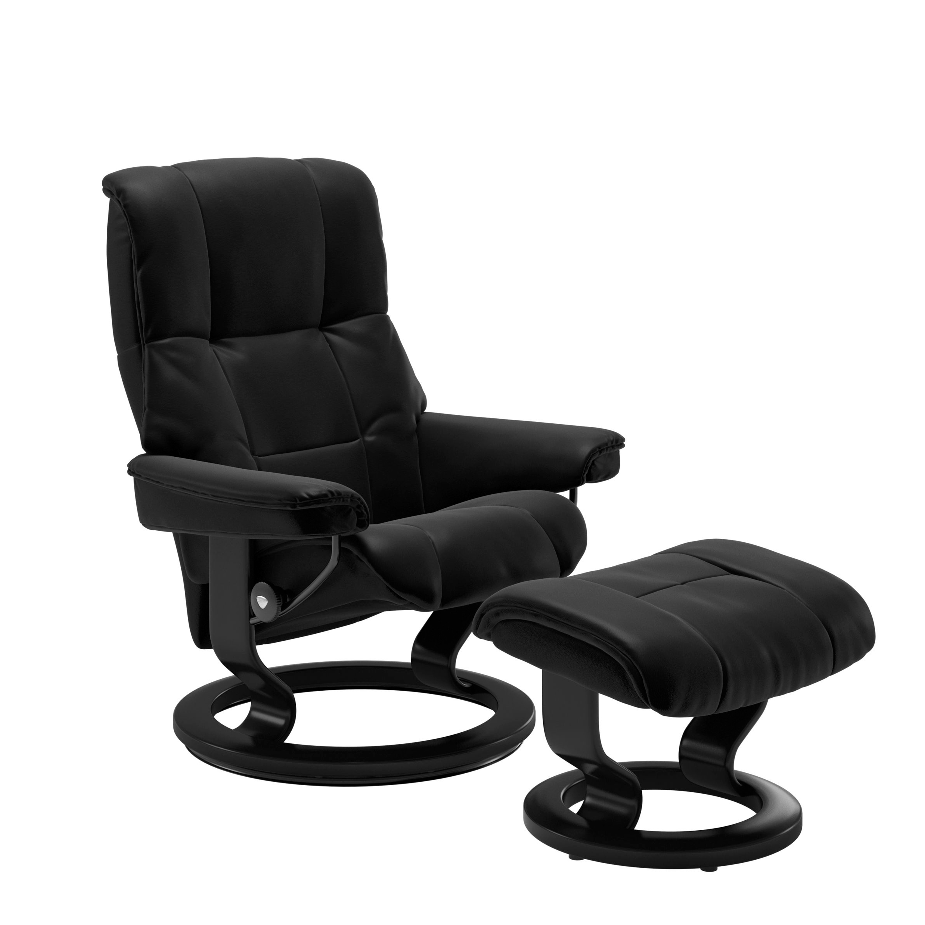 Stressless Mayfair Classic Sessel mit Hocker M Leder Batick Black Schwarz 