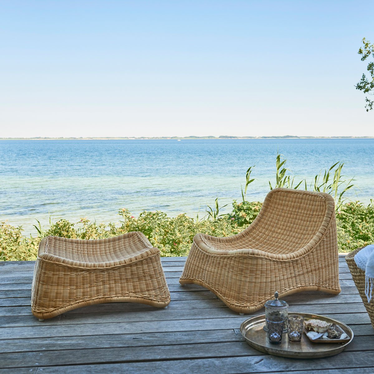 Sika Design Lounge-Sessel Chill mit Hocker Natur