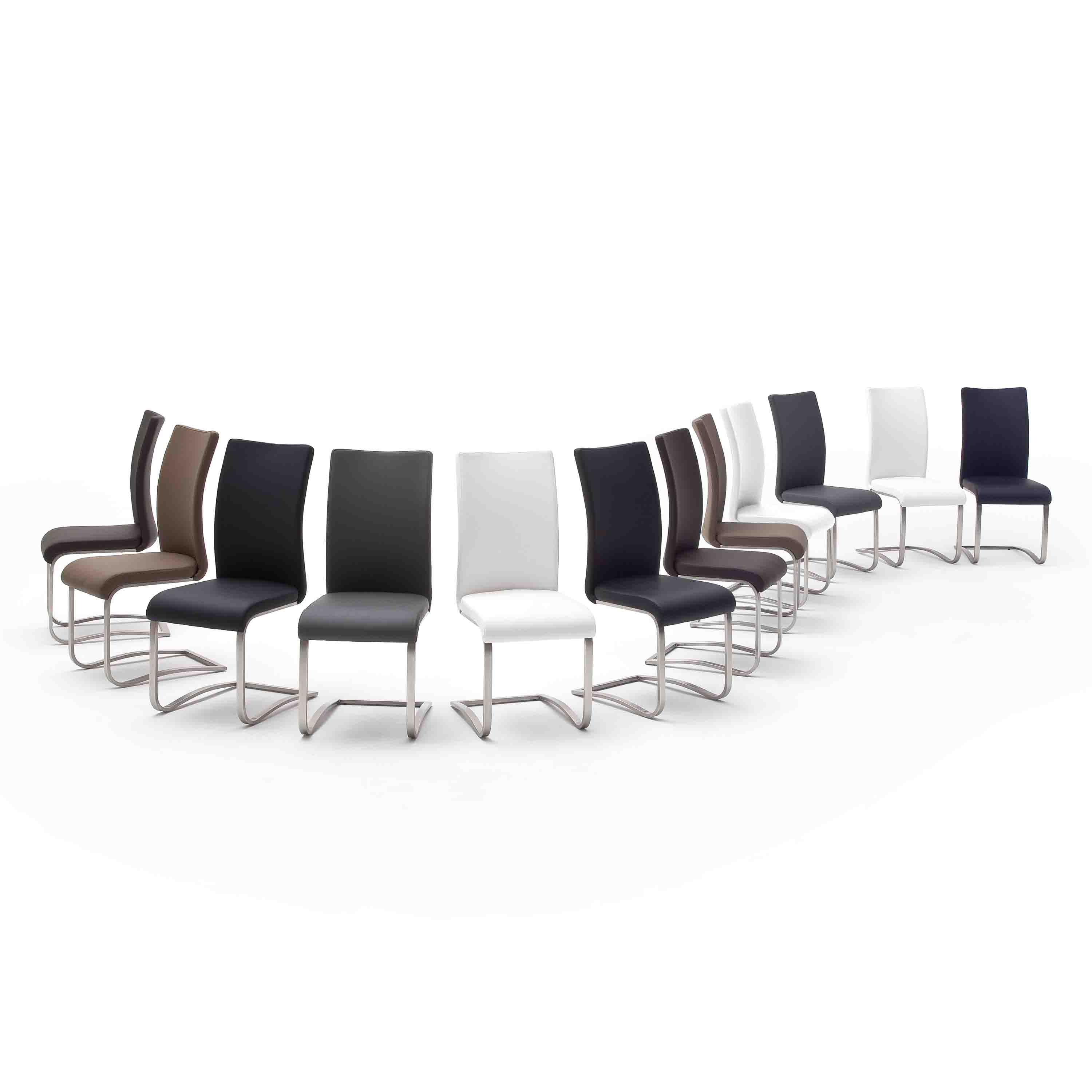 MCA Furniture Schwingstuhl Arco Echtleder 2er-Set Cappuccino