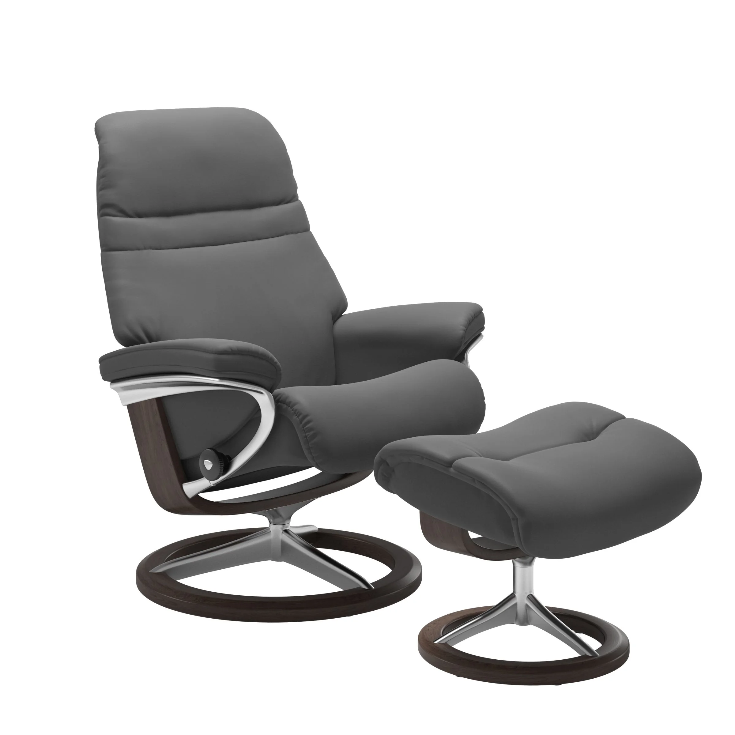 Stressless Sunrise Signature Sessel mit Hocker M Leder Batick Wenge Chrom