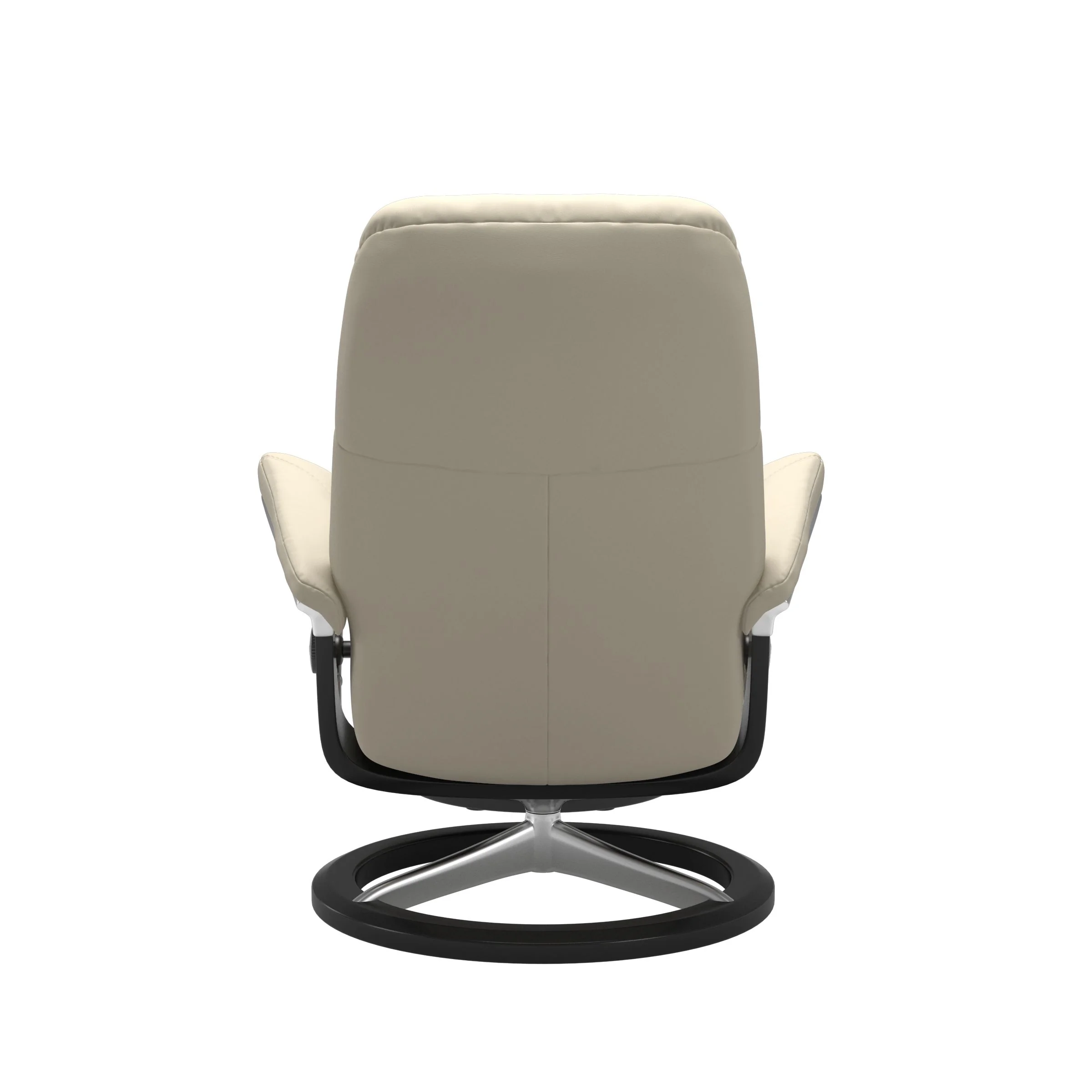 Stressless Consul Signature Sessel mit Hocker M Leder Batick Cream Schwarz Chrom