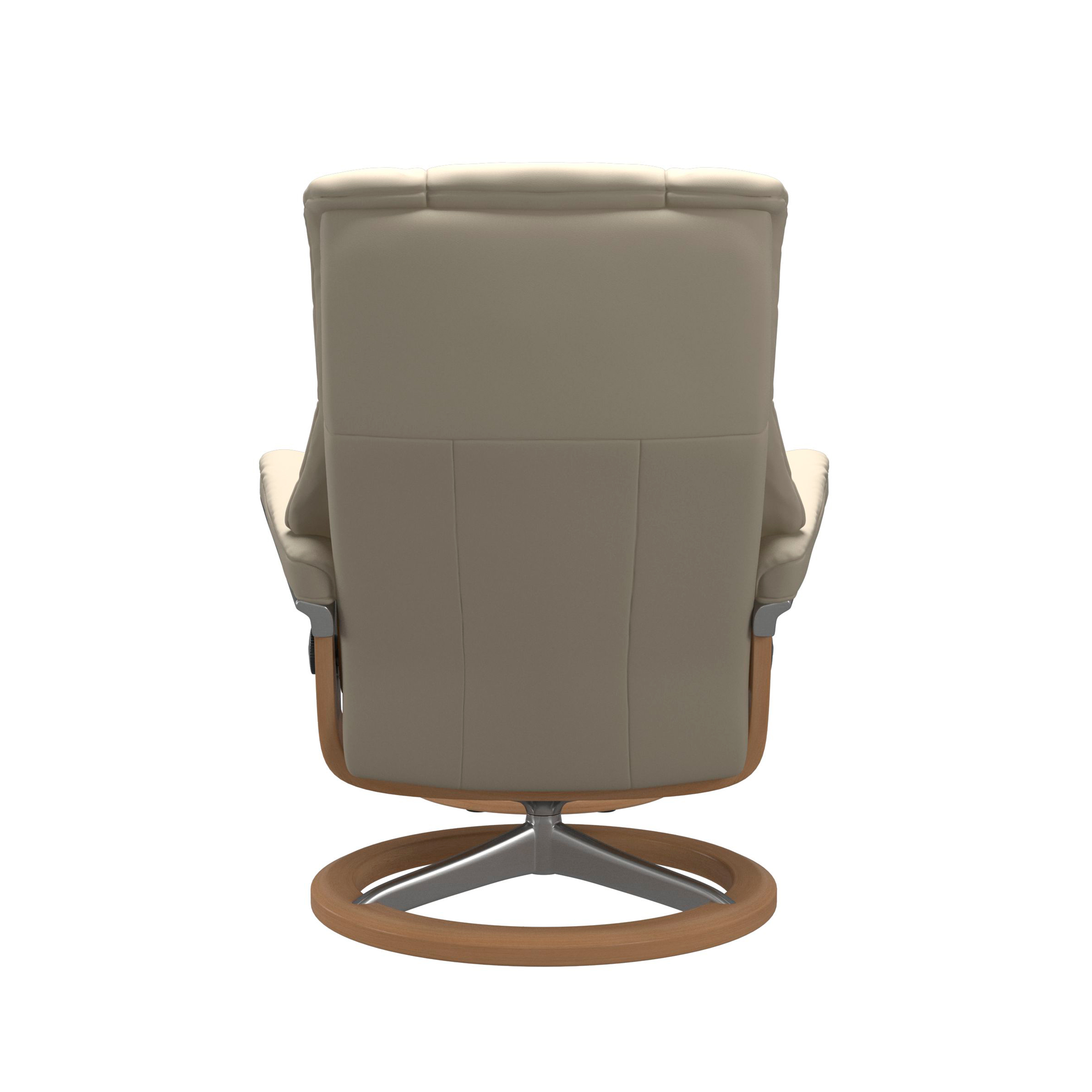 Stressless Mayfair Signature Sessel mit Hocker M Leder Batick Cream Eiche Chrom