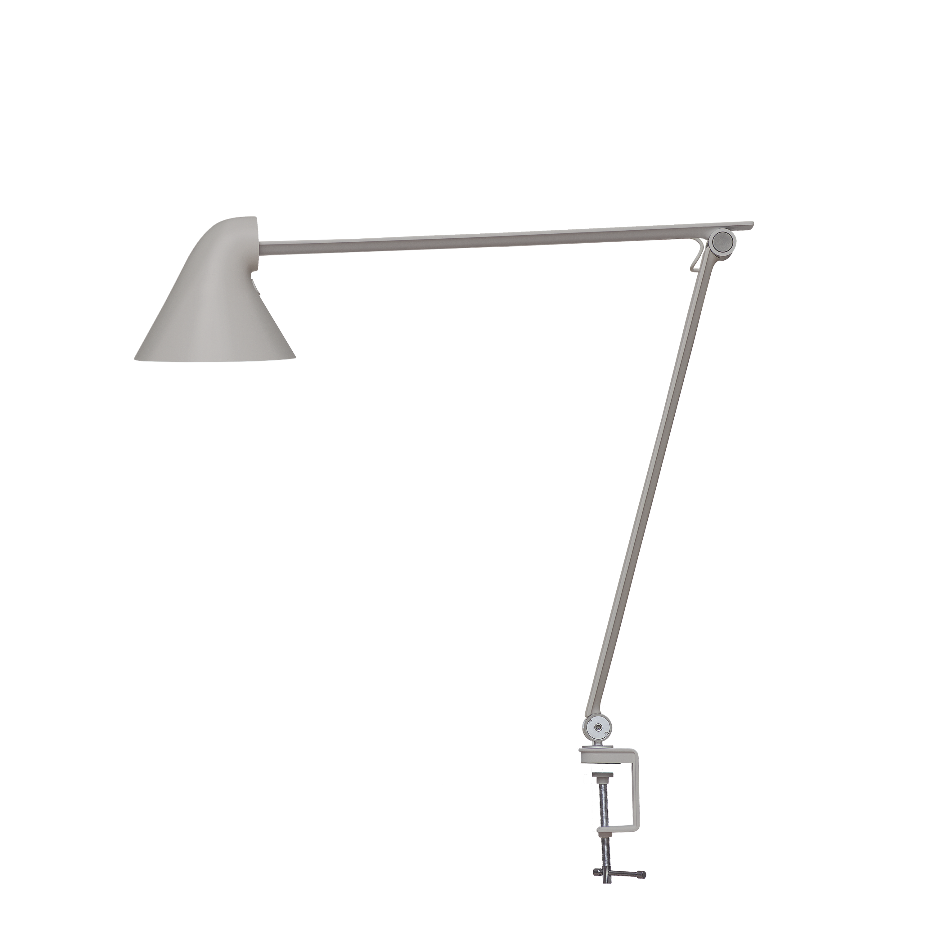 Louis Poulsen Tischleuchte NJP Tischklemme 3000K Hellgrau Aluminium