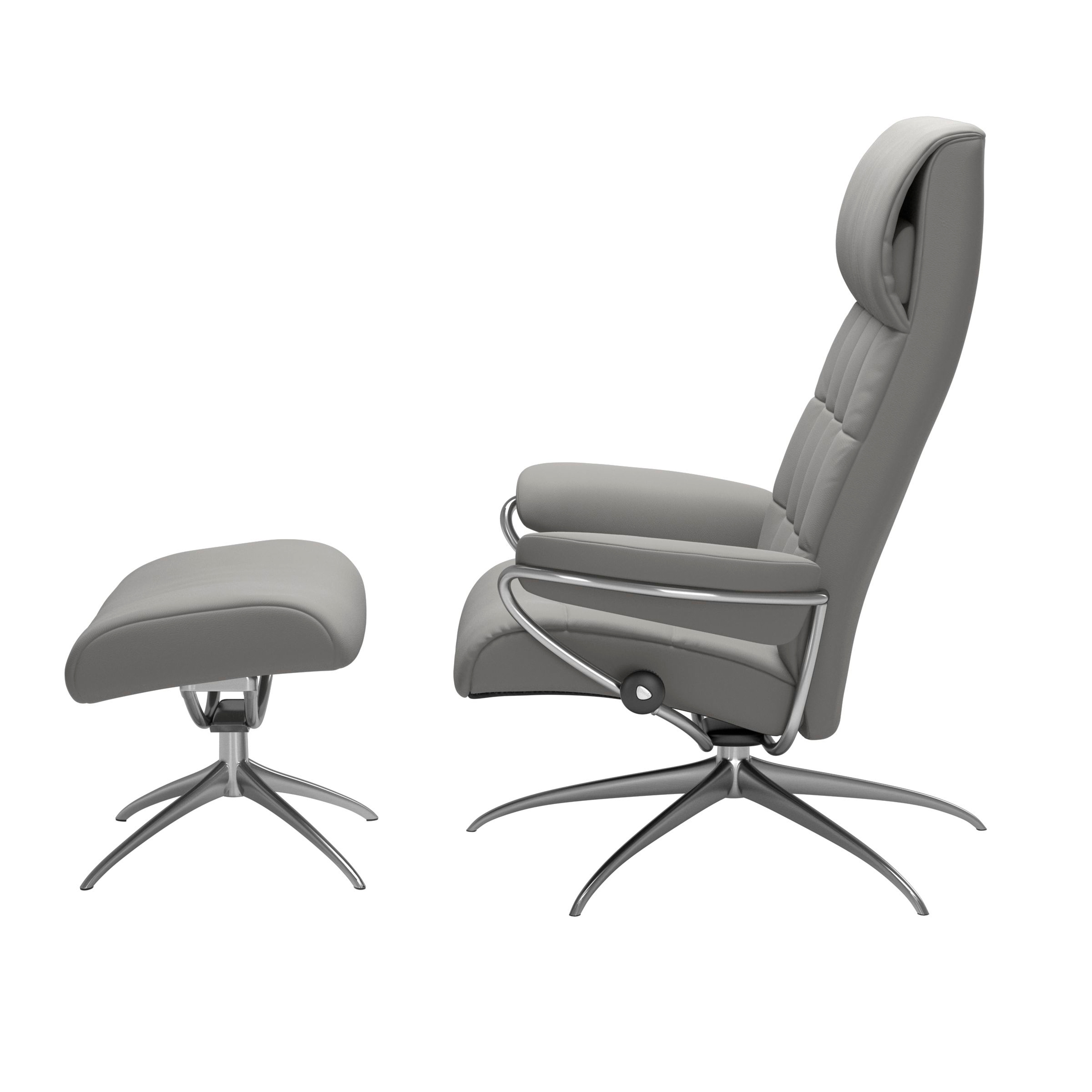 Stressless London High Back M Leder Paloma Silver Grey Chrom