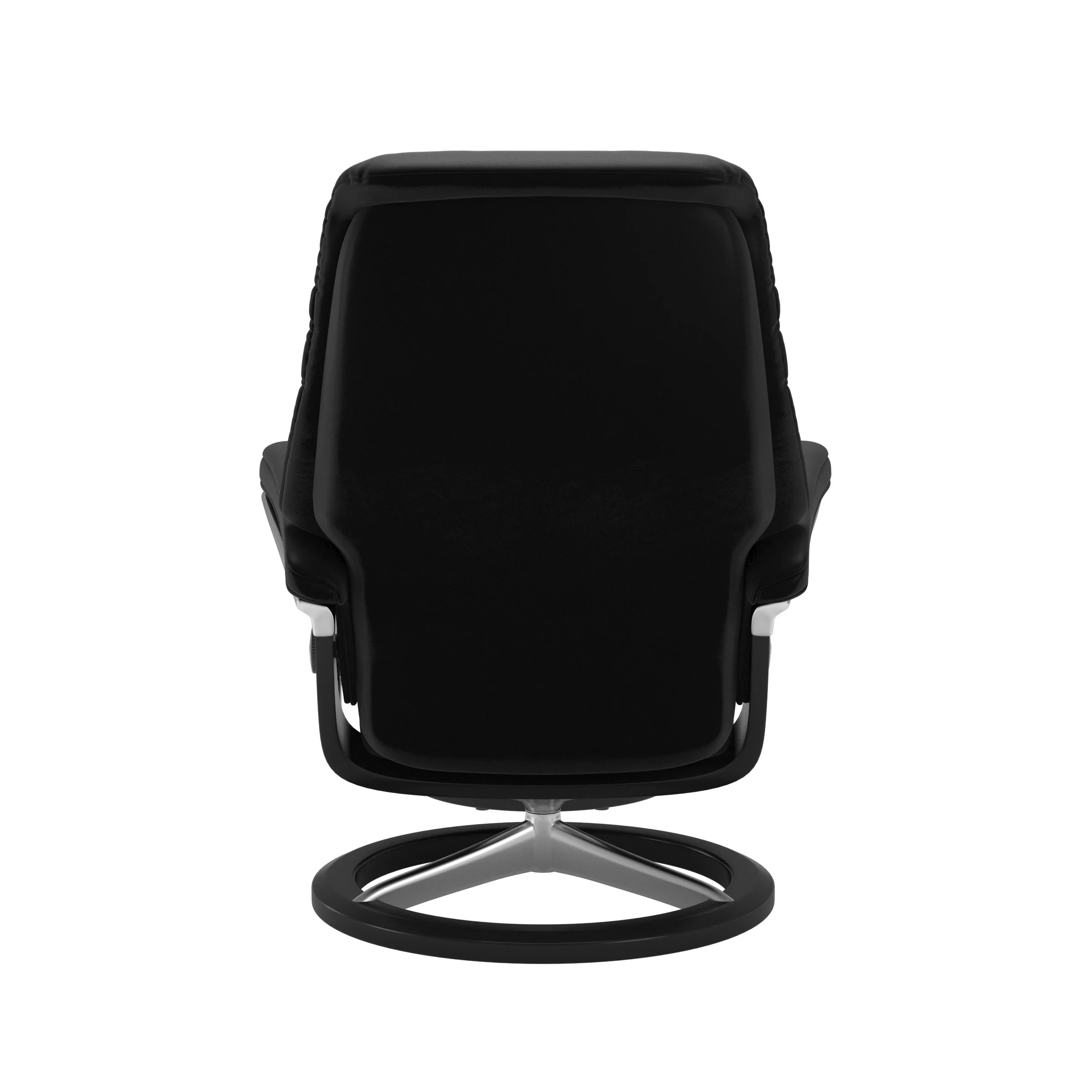 Stressless Sunrise Signature Sessel mit Hocker M Leder Batick Black Schwarz Chrom