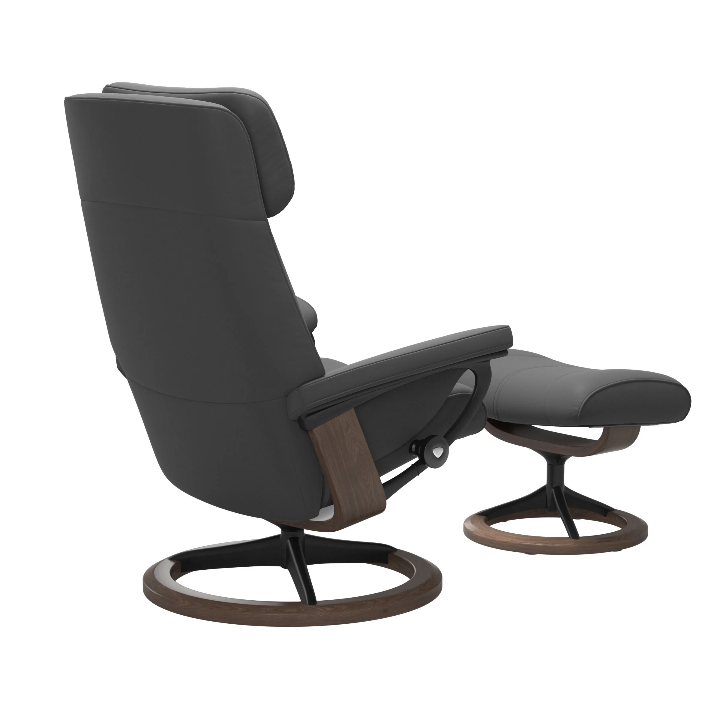 Stressless Paul Signature Sessel mit Hocker M Leder Batick Walnuss Mattschwarz